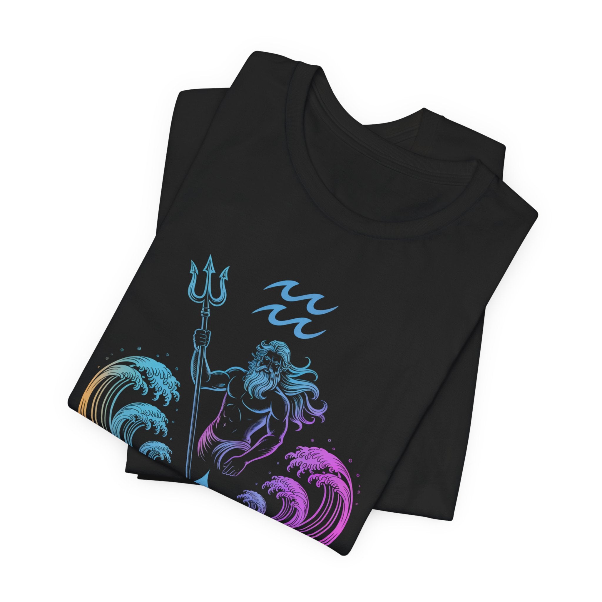 Astrology Zodiac Aquarius Poseidon Neon Unisex T-Shirt