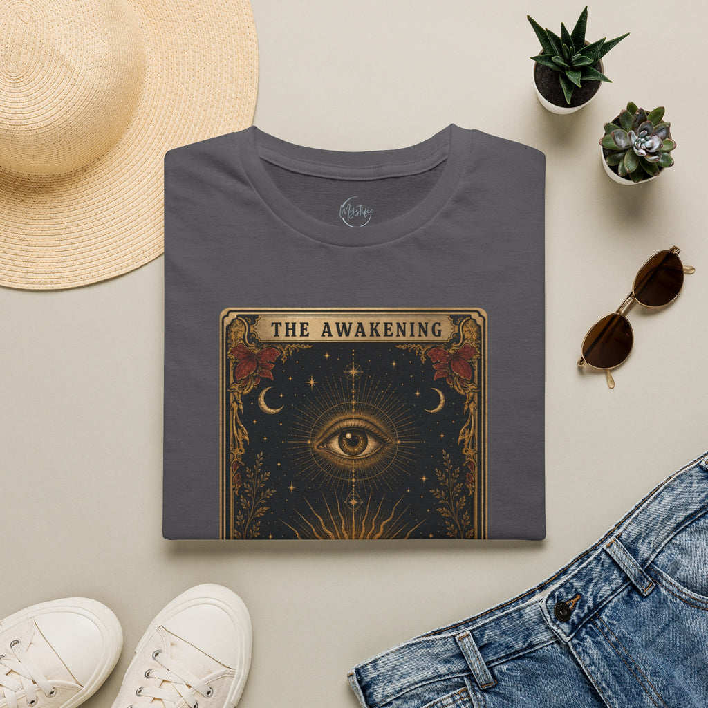 The Awakening Graphic Unisex T-Shirt — Mystic Eye Tarot Vintage Style