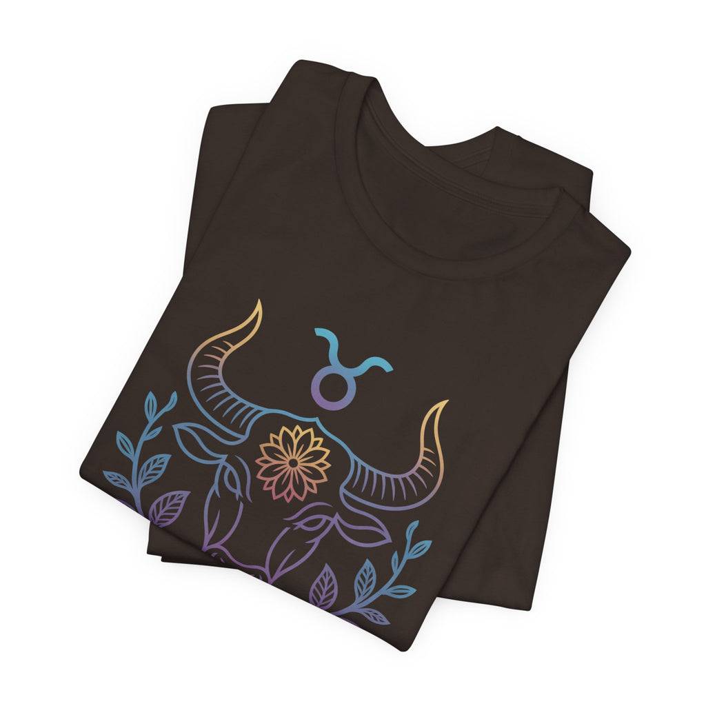 Astrology Zodiac Taurus Unisex Flower Mandala T-Shirt