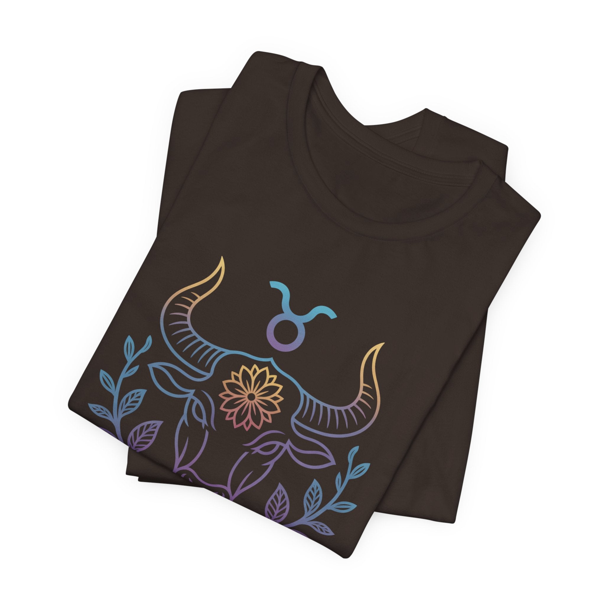 Astrology Zodiac Taurus Unisex Flower Mandala T-Shirt