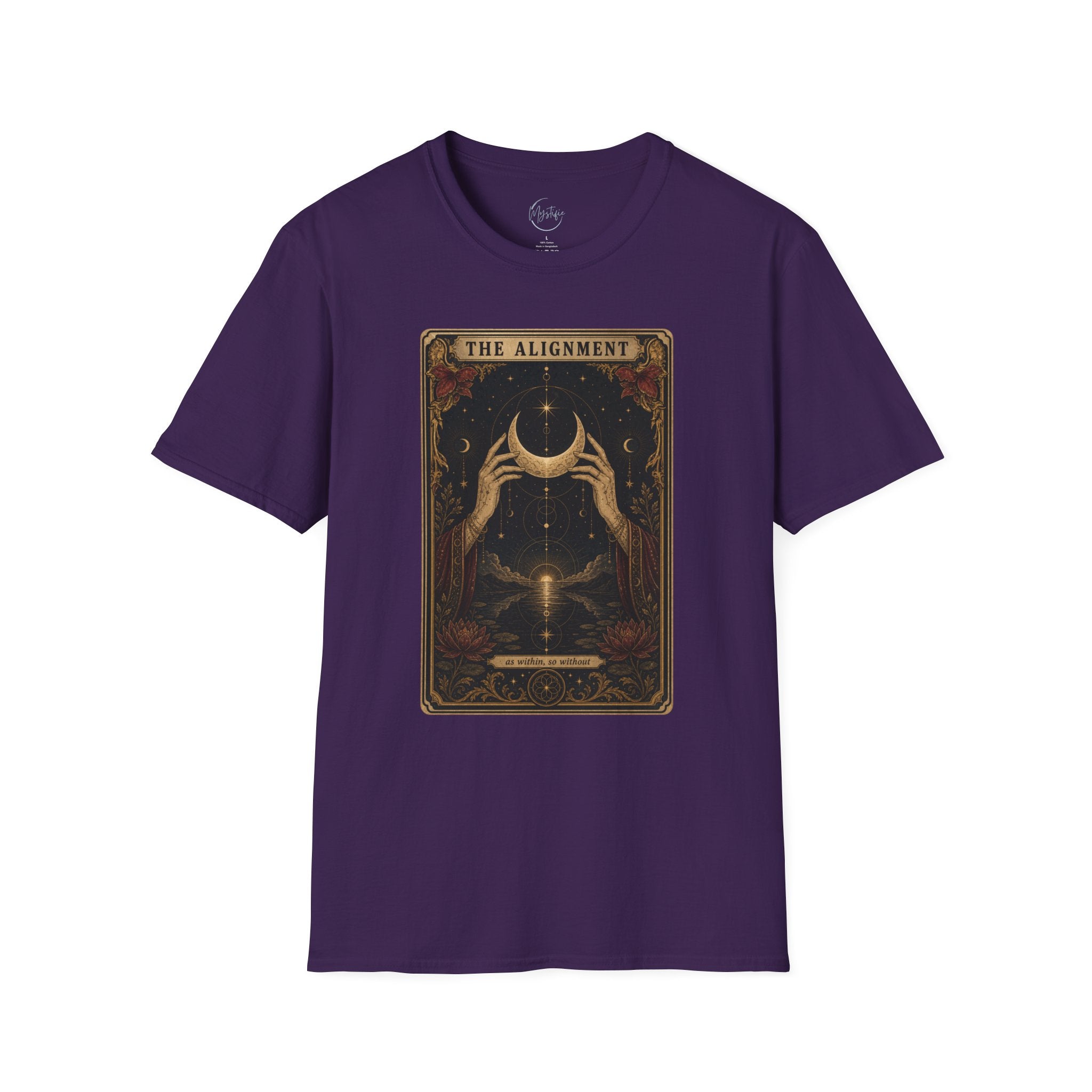 Tarot Moon Graphic Unisex T‑Shirt — "The Alignment" Mystical Crescent Design