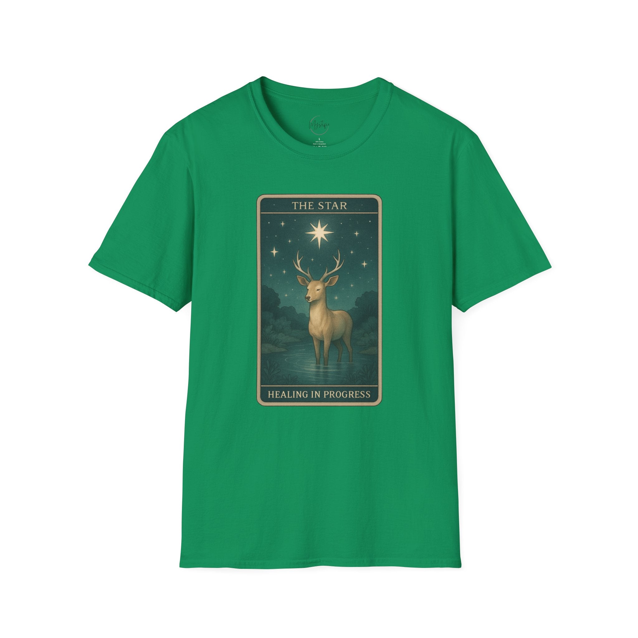 Tarot 'The Star' Deer Unisex T-Shirt — Mystic Celestial Card Graphic Tee