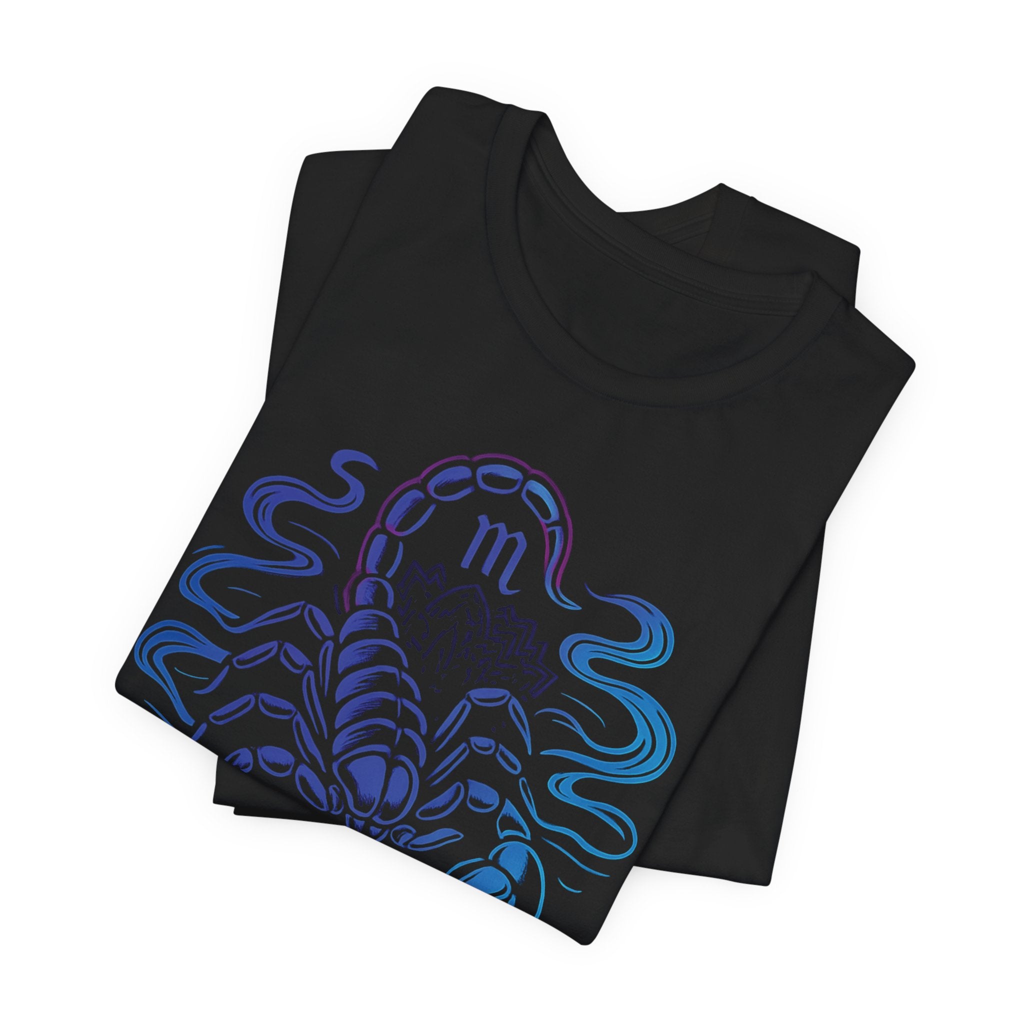 Astrology Zodiac Scorpio Neon Unisex Black T-Shirt