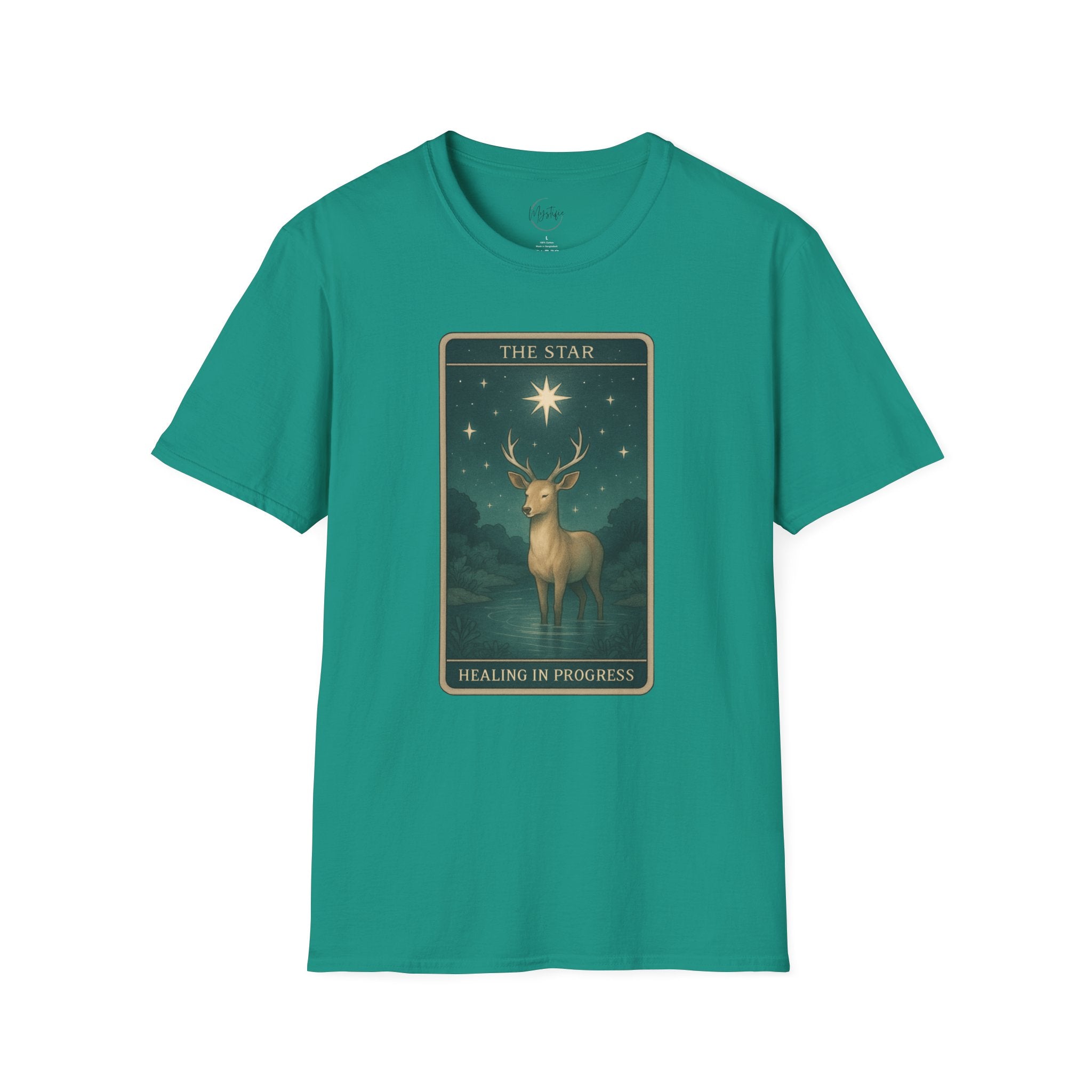 Tarot 'The Star' Deer Unisex T-Shirt — Mystic Celestial Card Graphic Tee