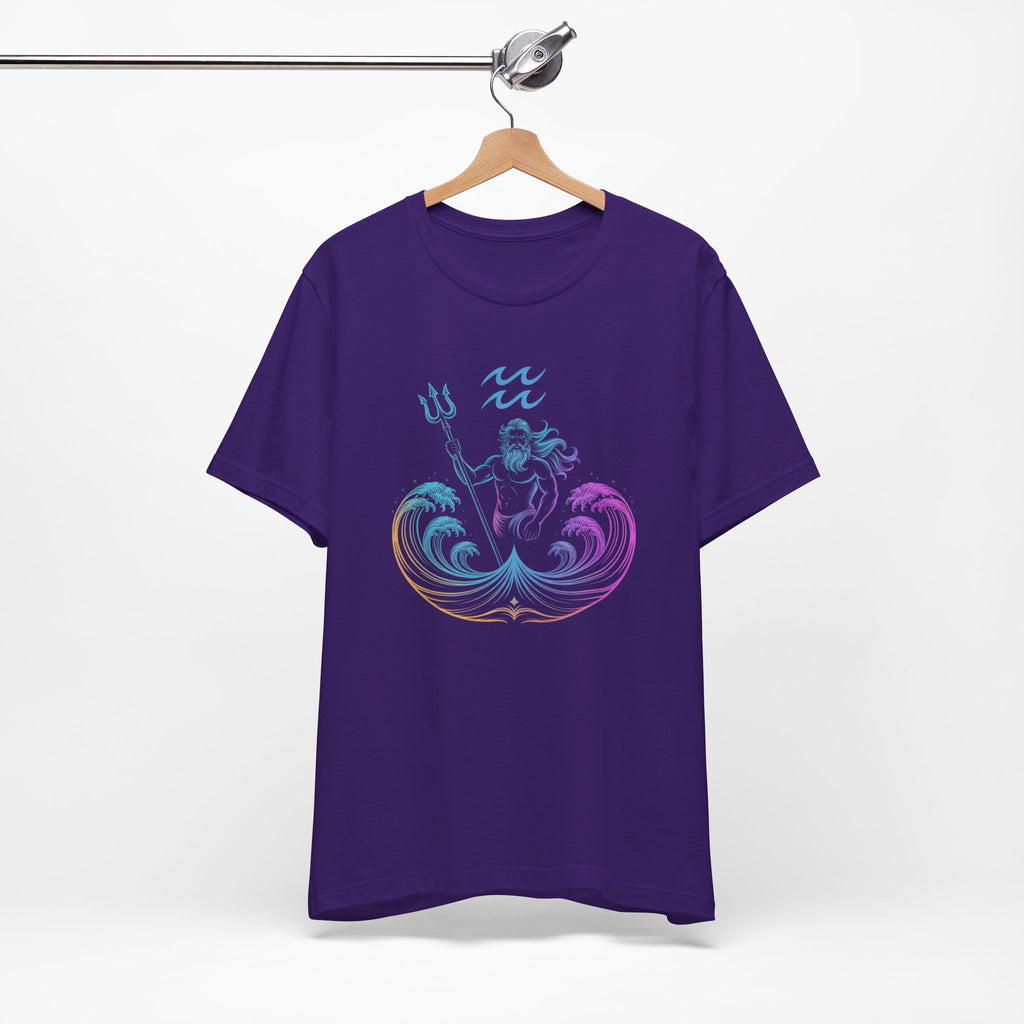 Astrology Zodiac Aquarius Poseidon Neon Unisex T-Shirt