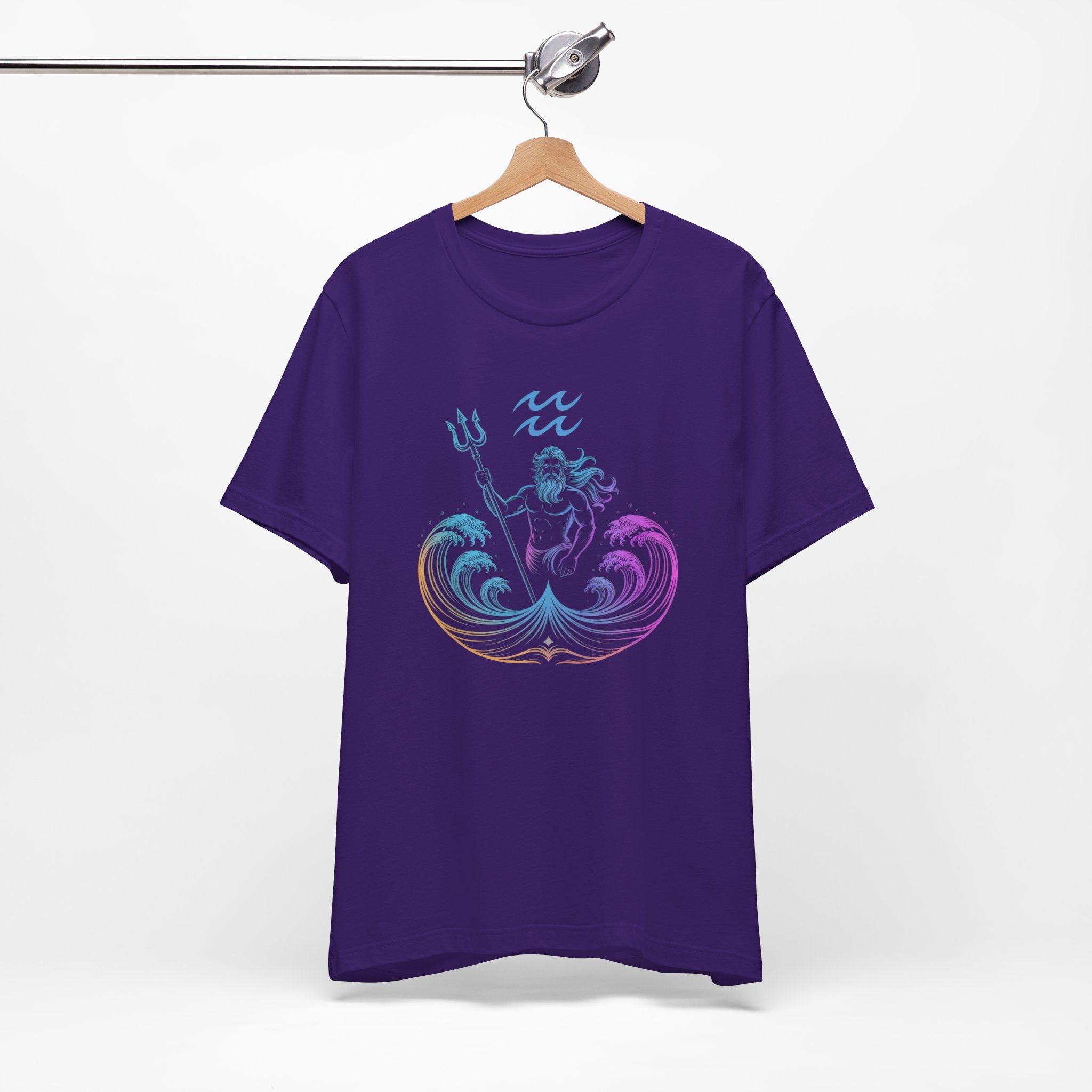 Astrology Zodiac Aquarius Poseidon Neon Unisex T-Shirt