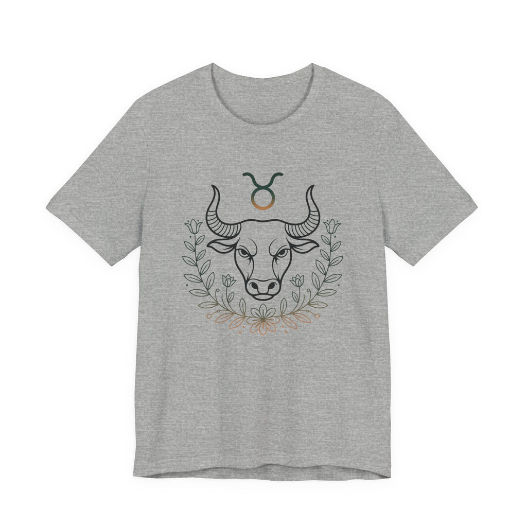Astrology Zodiac Taurus Unisex Flower T-Shirt