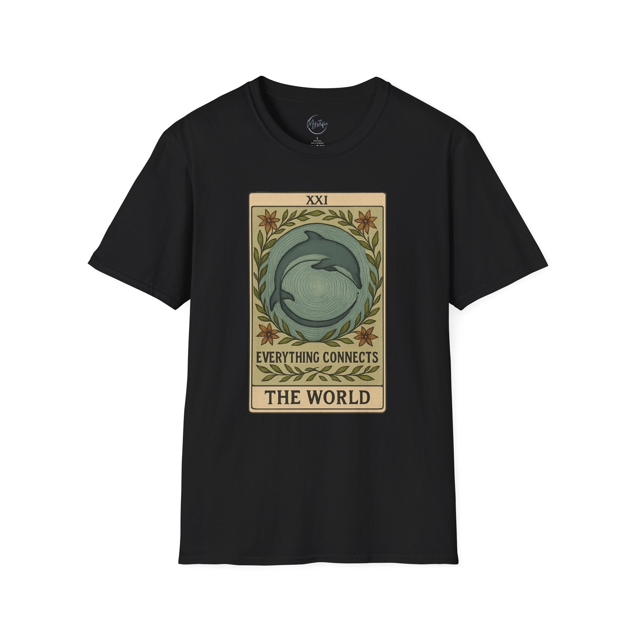 Tarot 'The World' Dolphin Unisex T-Shirt — Everything Connects Graphic Tee