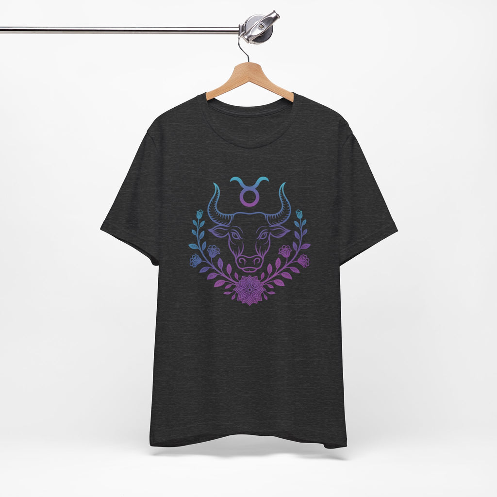Astrology Zodiac Taurus Unisex Flower Mandala T-Shirt