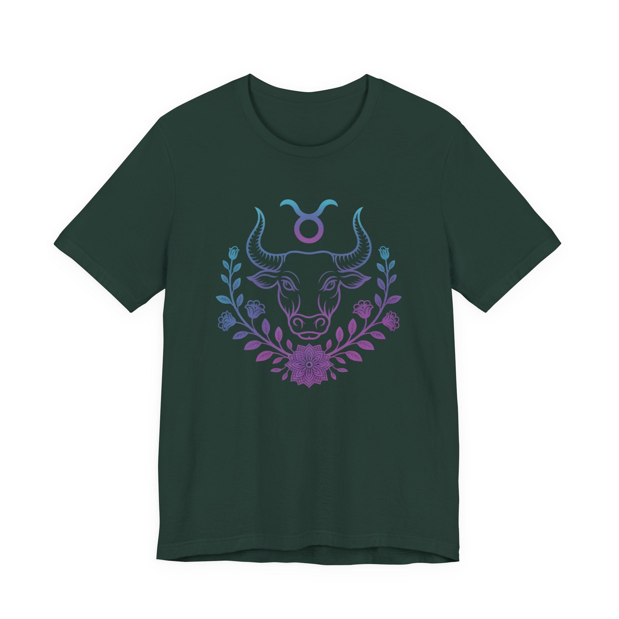Astrology Zodiac Taurus Unisex Flower Mandala T-Shirt