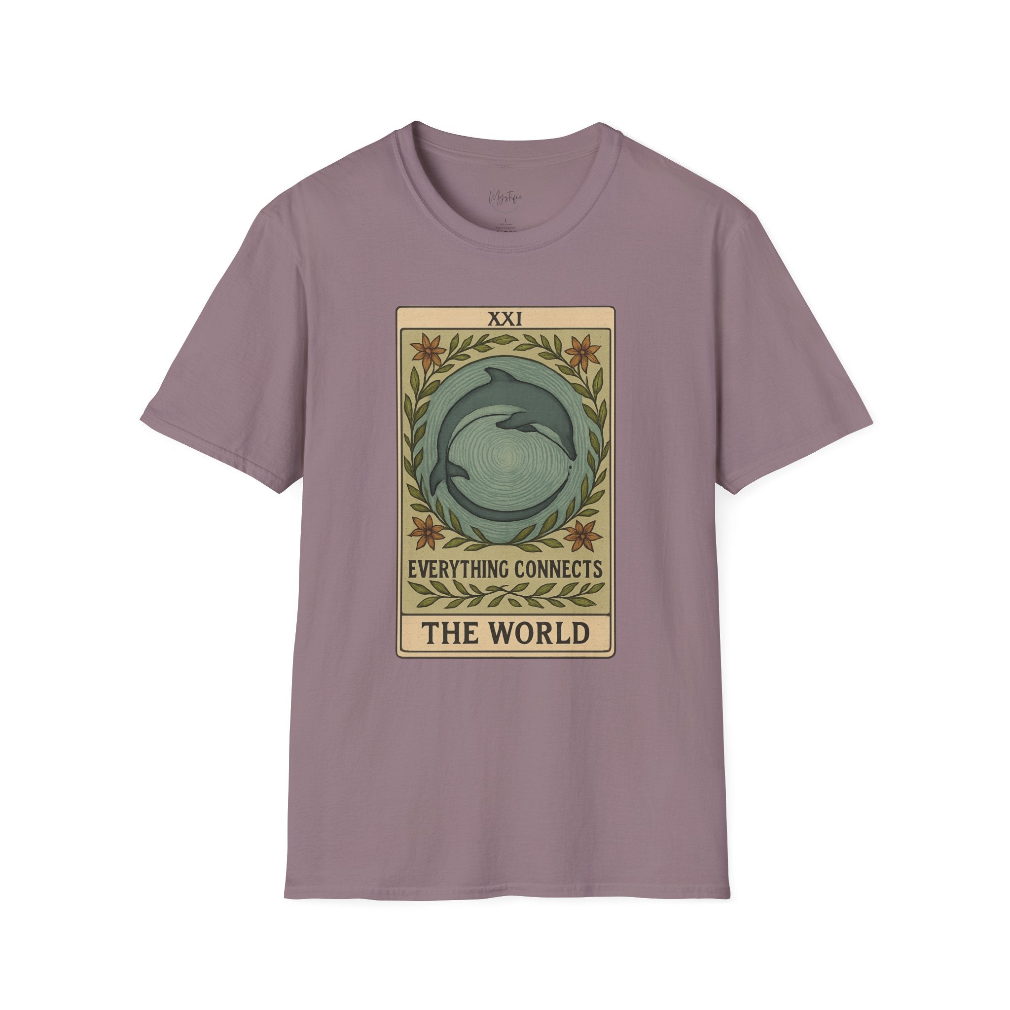 Tarot 'The World' Dolphin Unisex T-Shirt — Everything Connects Graphic Tee