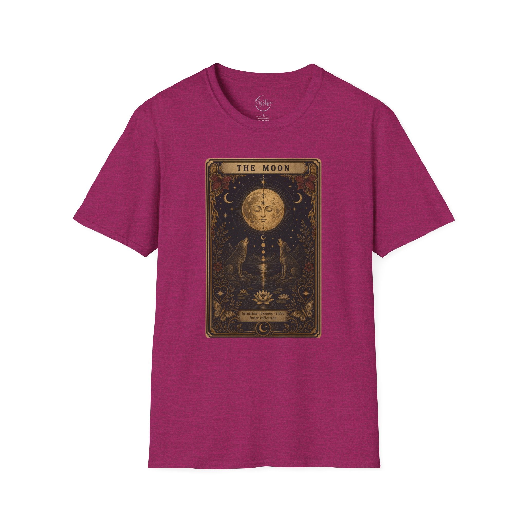 Moon Tarot Unisex T-Shirt — Vintage The Moon Card Graphic Tee