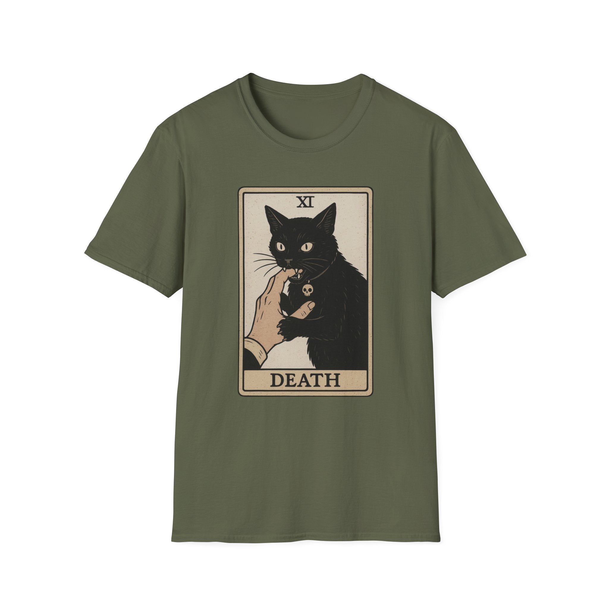 Death Tarot Card Black Cat Unisex T-Shirt