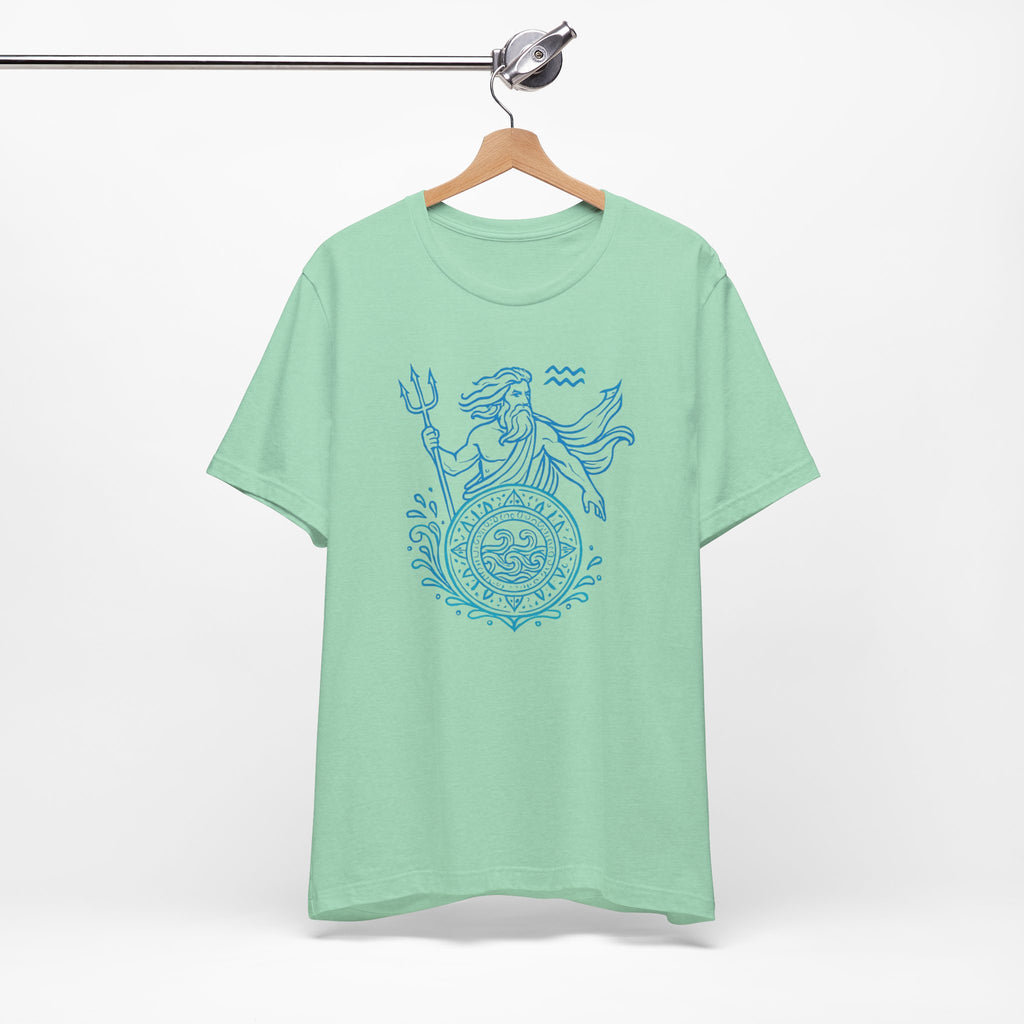 Astrology Zodiac Aquarius Poseidon Mandala Unisex T-Shirt