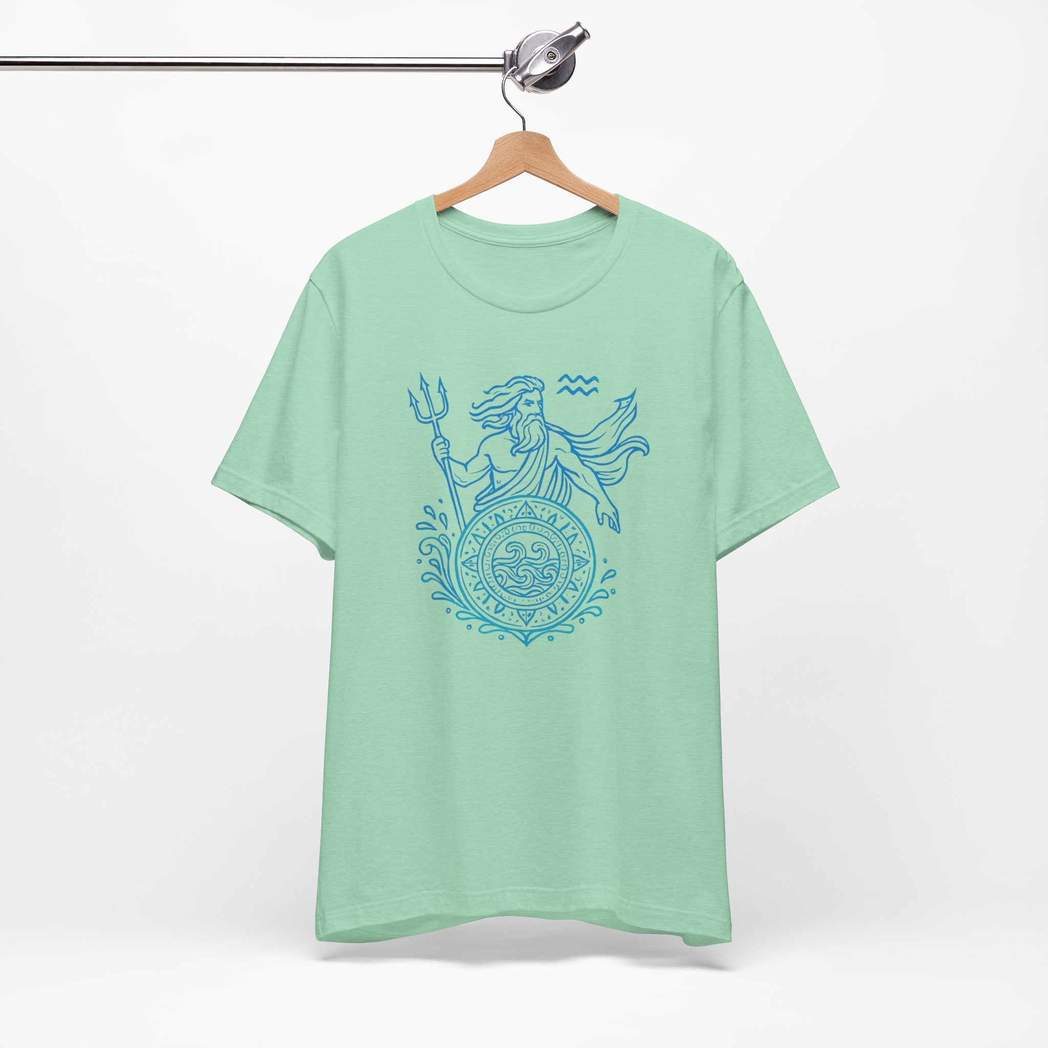 Astrology Zodiac Aquarius Poseidon Mandala Unisex T-Shirt