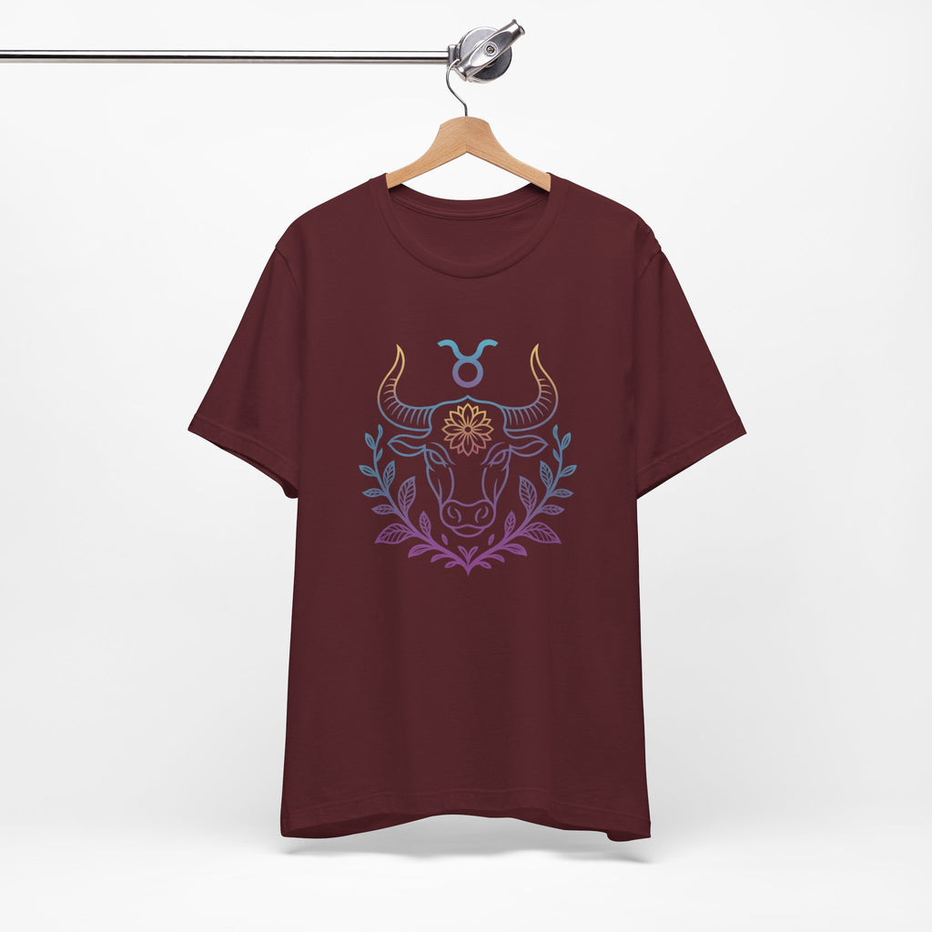 Astrology Zodiac Taurus Unisex Flower Mandala T-Shirt