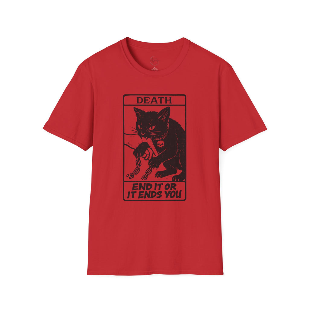 Tarot Card Death Black Cat Unisex T-Shirt