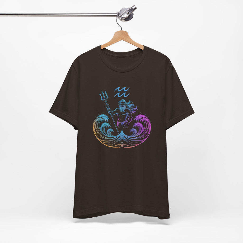 Astrology Zodiac Aquarius Poseidon Neon Unisex T-Shirt