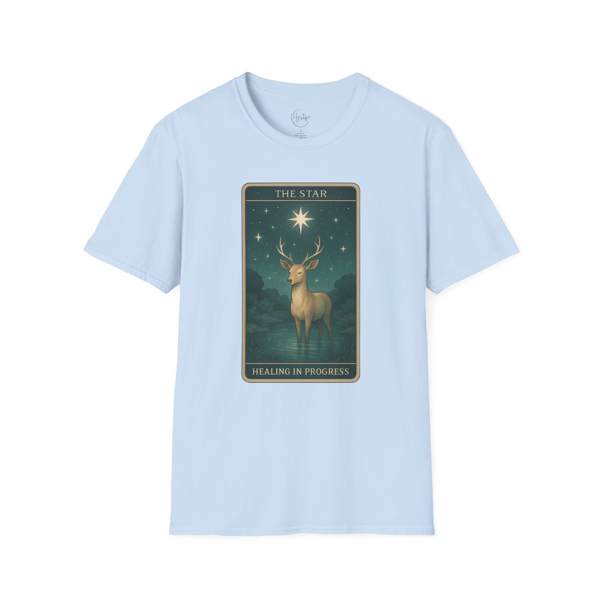 Tarot 'The Star' Deer Unisex T-Shirt — Mystic Celestial Card Graphic Tee
