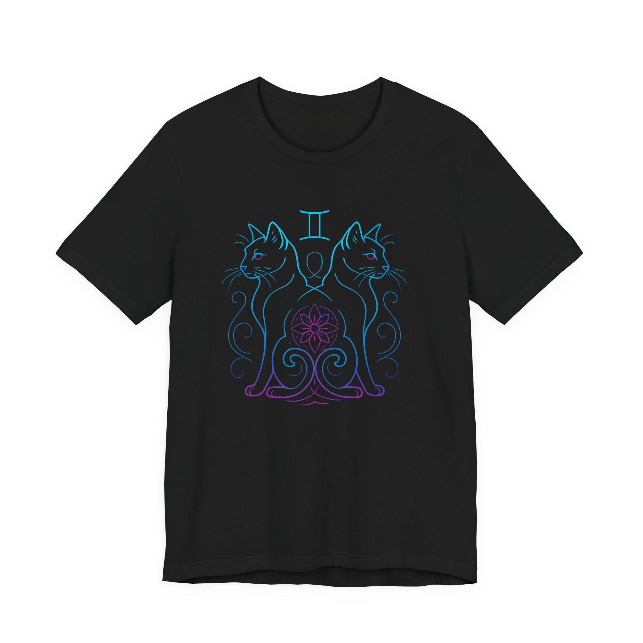 Astrology Zodiac Gemini Twin Cats Unisex Mandala T-Shirt