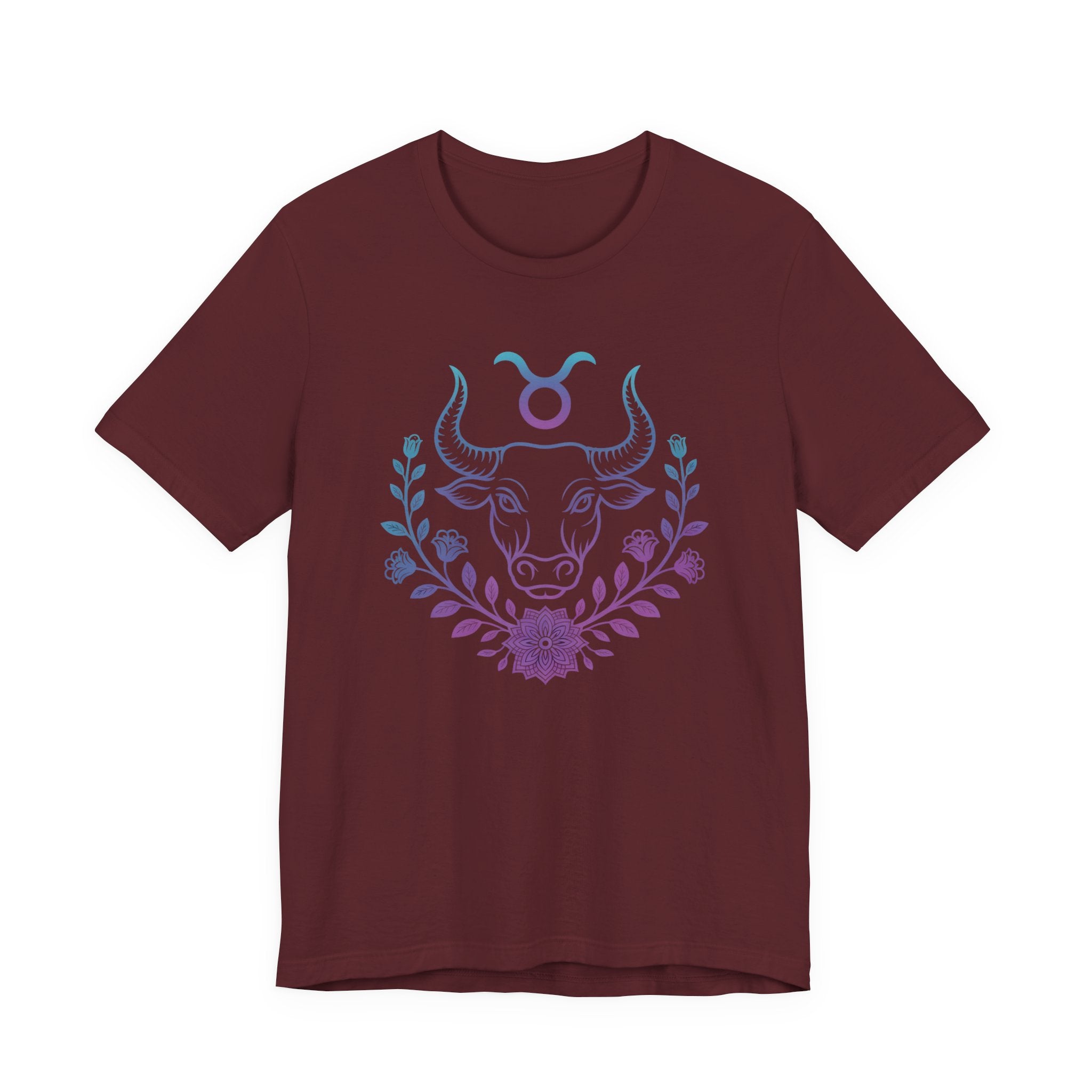 Astrology Zodiac Taurus Unisex Flower Mandala T-Shirt