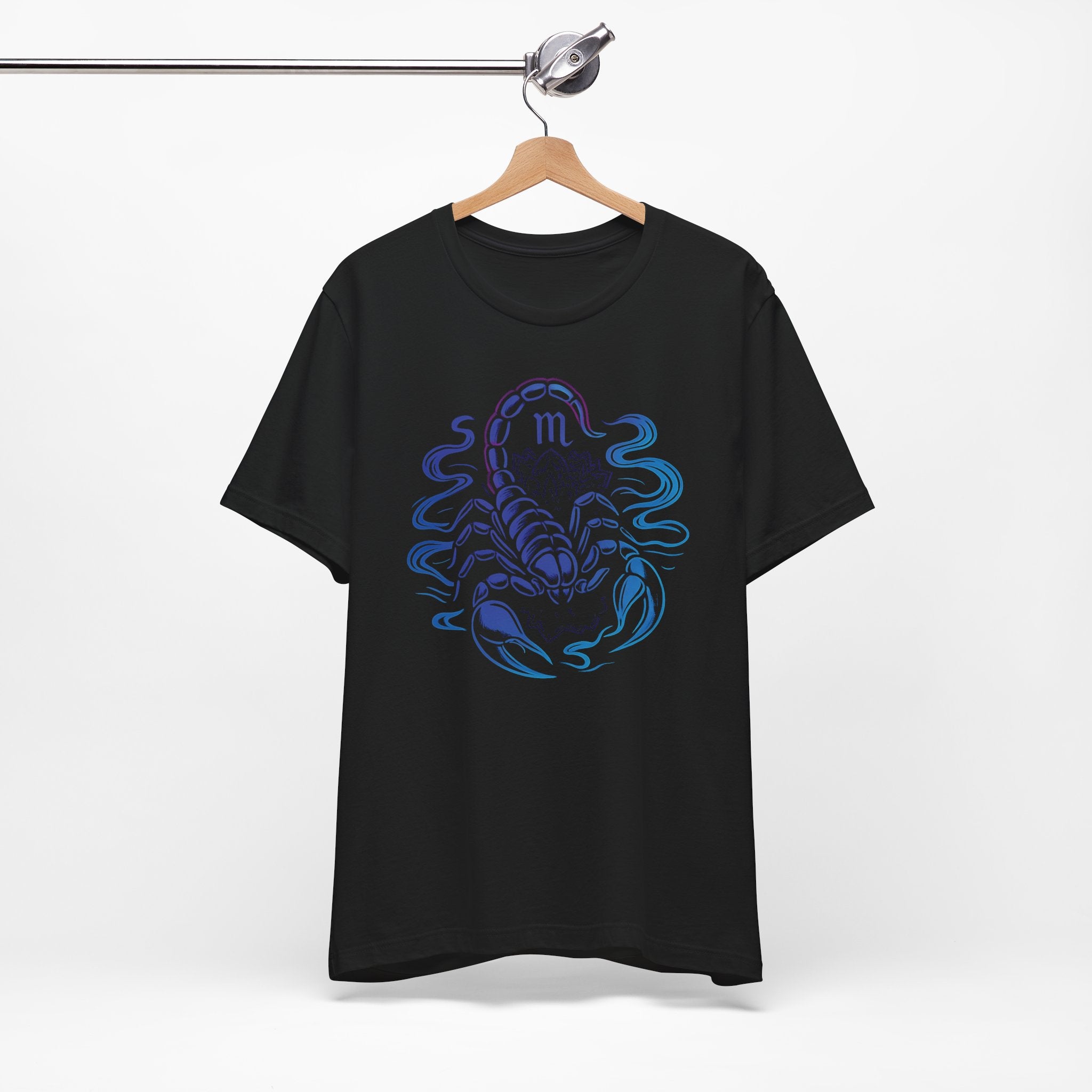 Astrology Zodiac Scorpio Neon Unisex Black T-Shirt