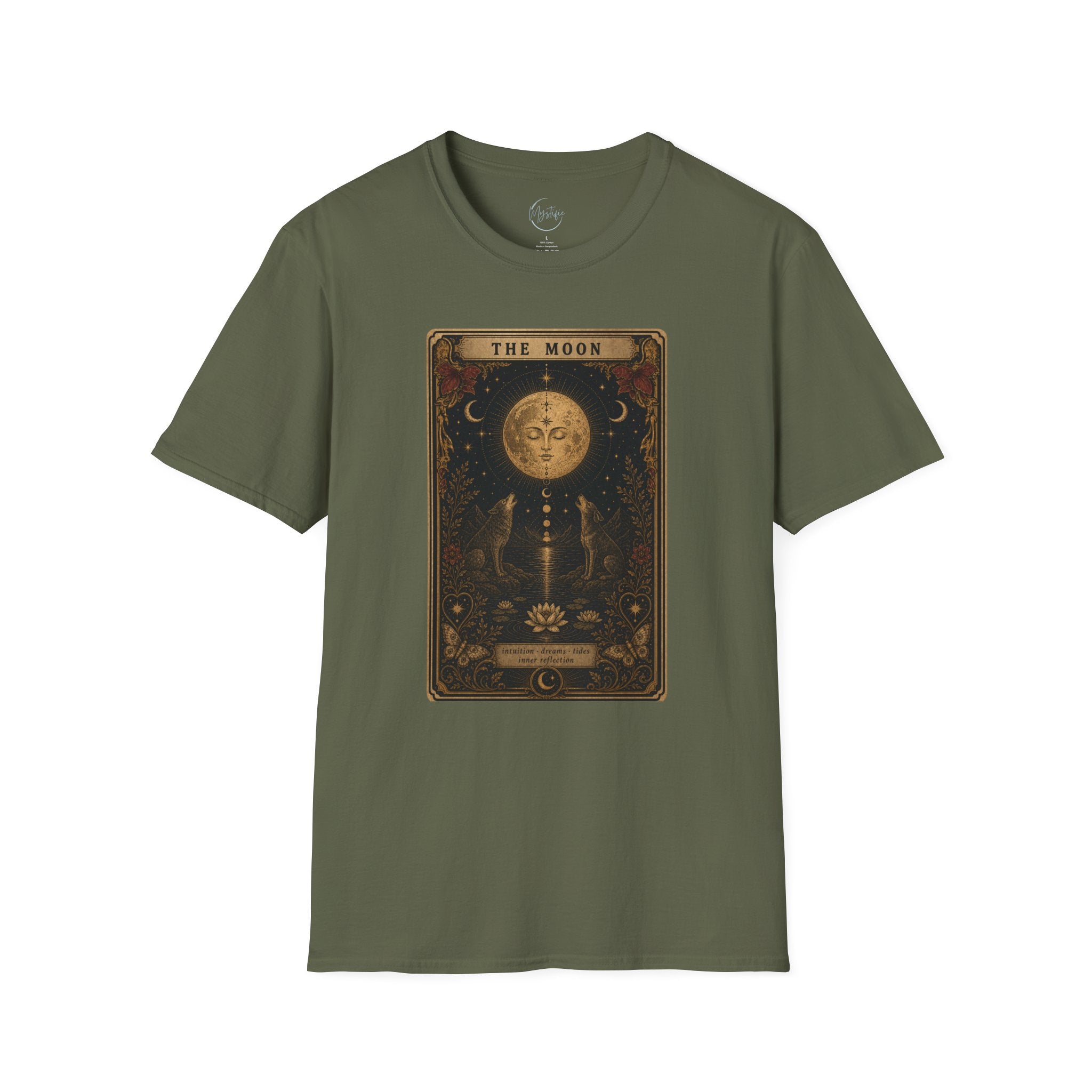 Moon Tarot Unisex T-Shirt — Vintage The Moon Card Graphic Tee