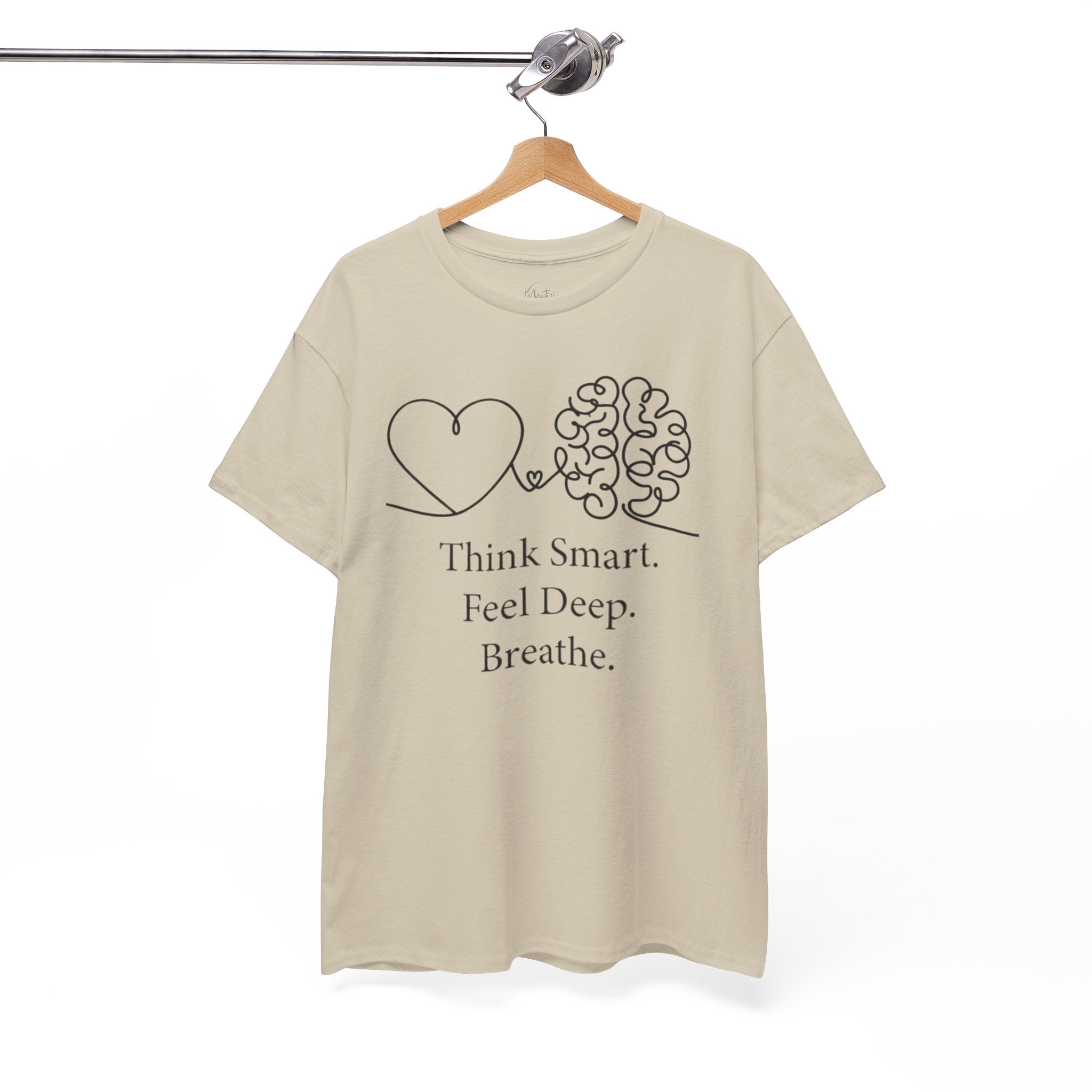 Think Smart Feel Deep Breathe Unisex Cotton T-Shirt