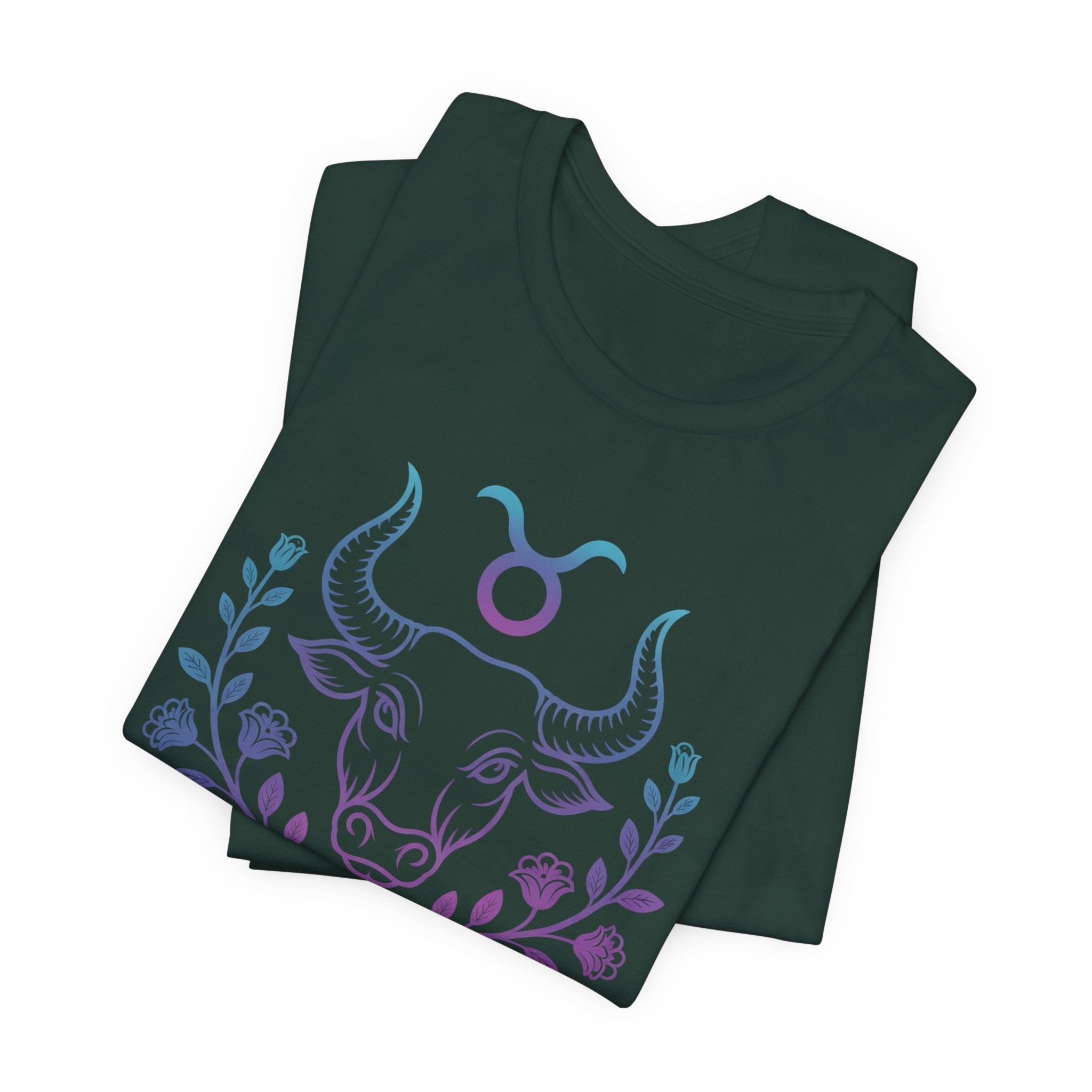 Astrology Zodiac Taurus Unisex Flower Mandala T-Shirt