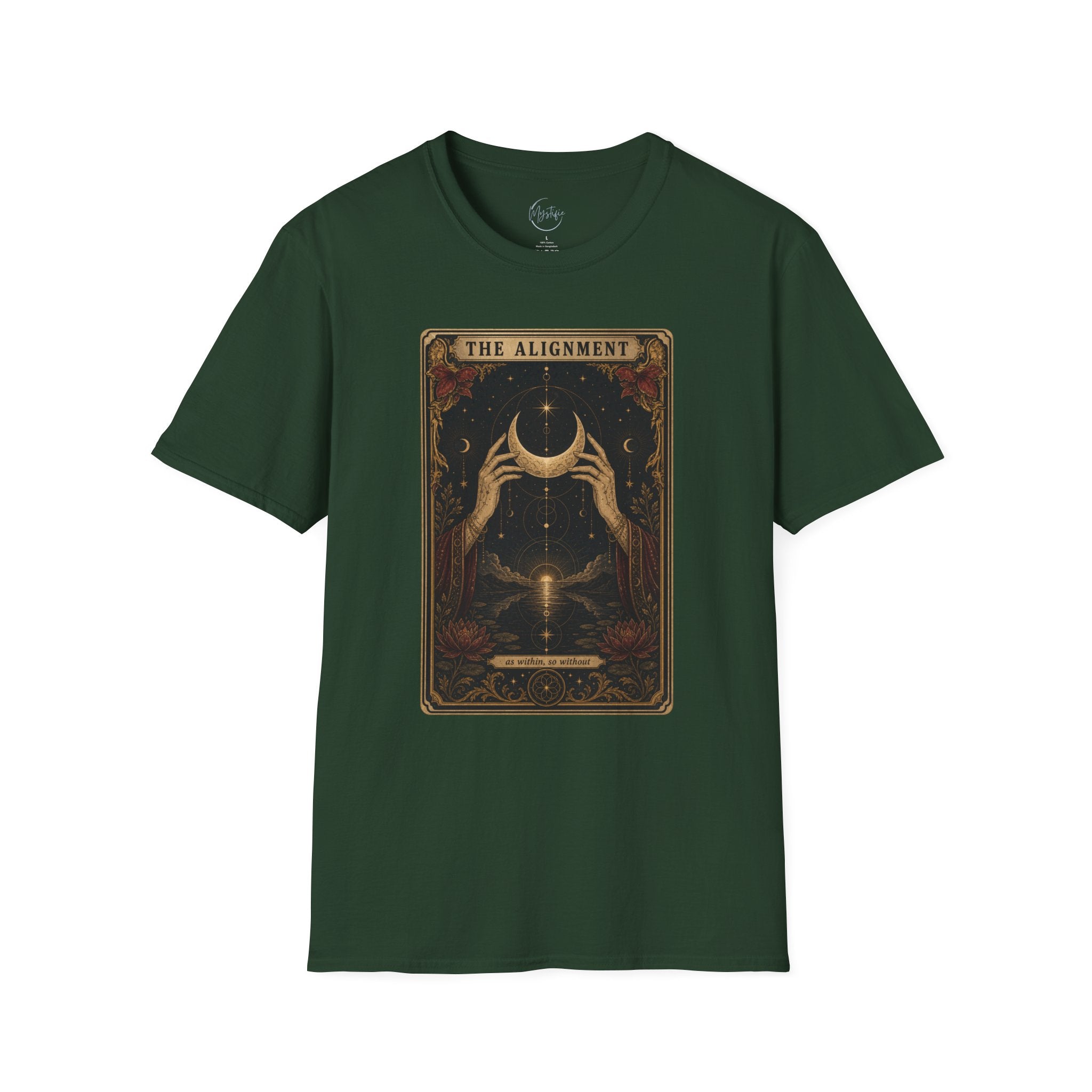 Tarot Moon Graphic Unisex T‑Shirt — "The Alignment" Mystical Crescent Design