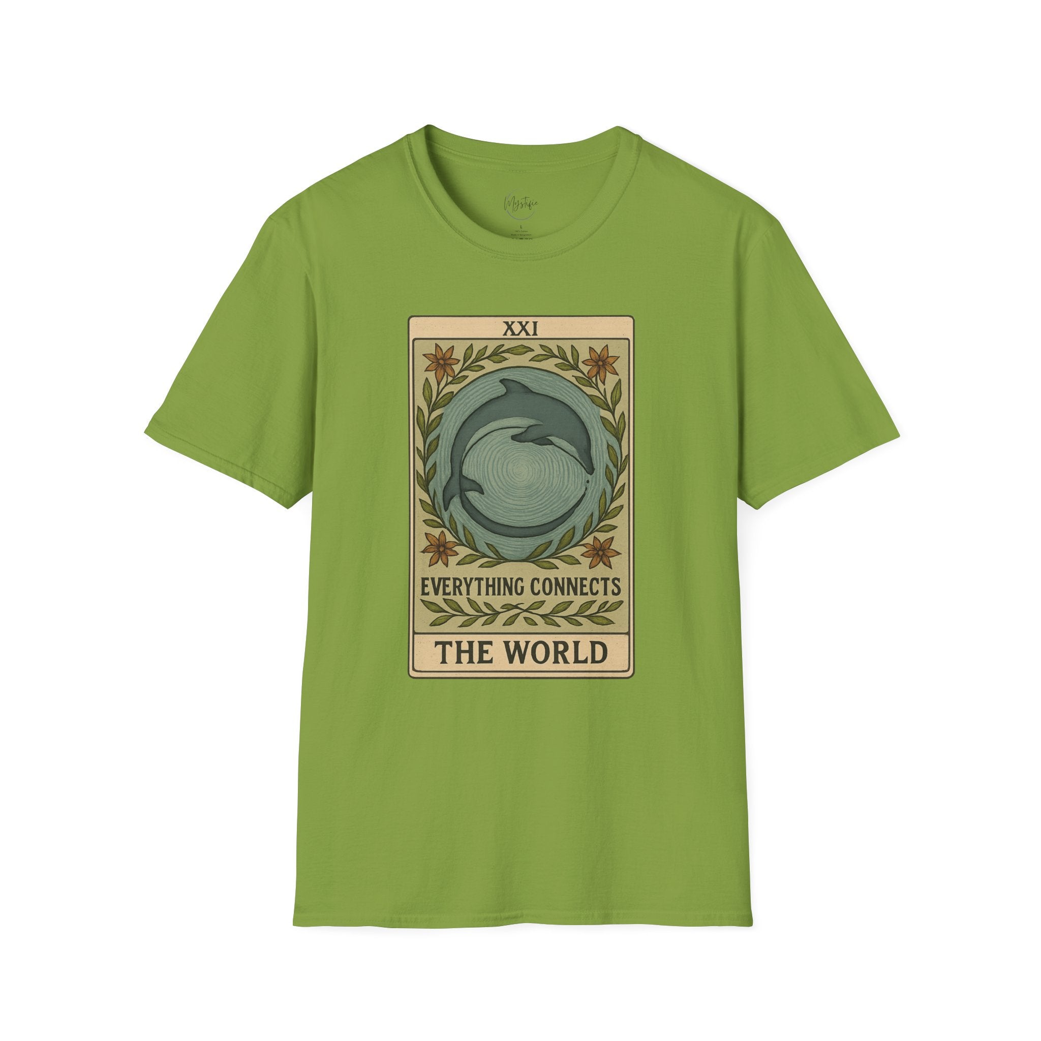 Tarot 'The World' Dolphin Unisex T-Shirt — Everything Connects Graphic Tee