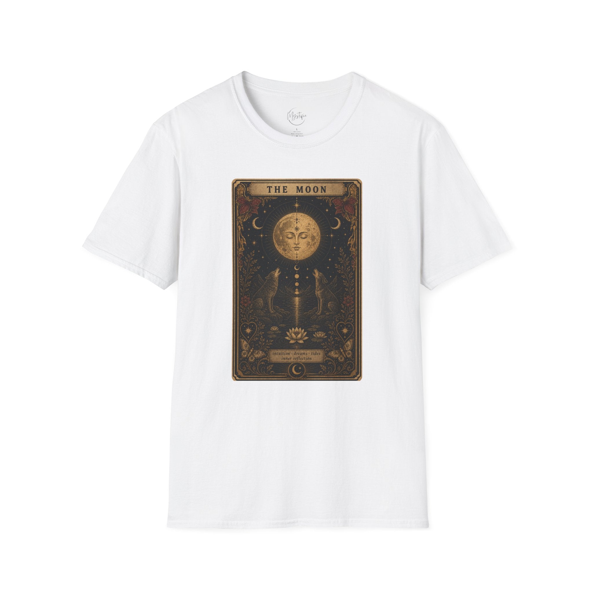 Moon Tarot Unisex T-Shirt — Vintage The Moon Card Graphic Tee