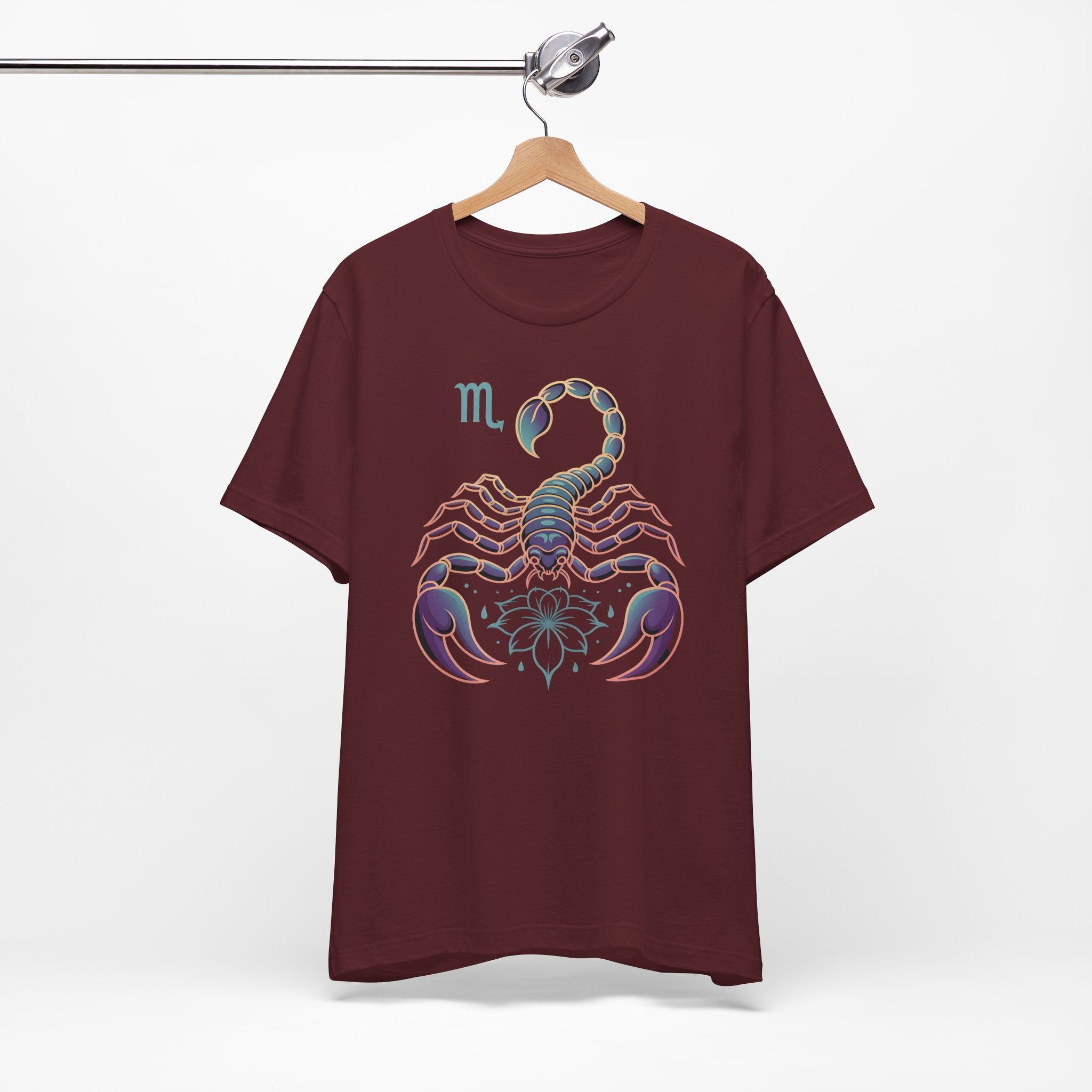 Astrology Zodiac Scorpio Unisex Flower T-Shirt