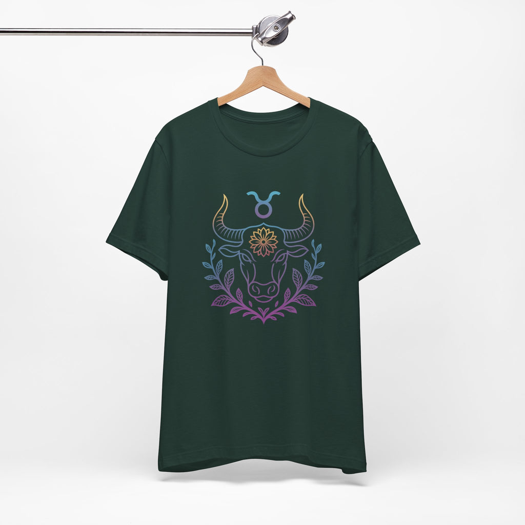Astrology Zodiac Taurus Unisex Flower Mandala T-Shirt