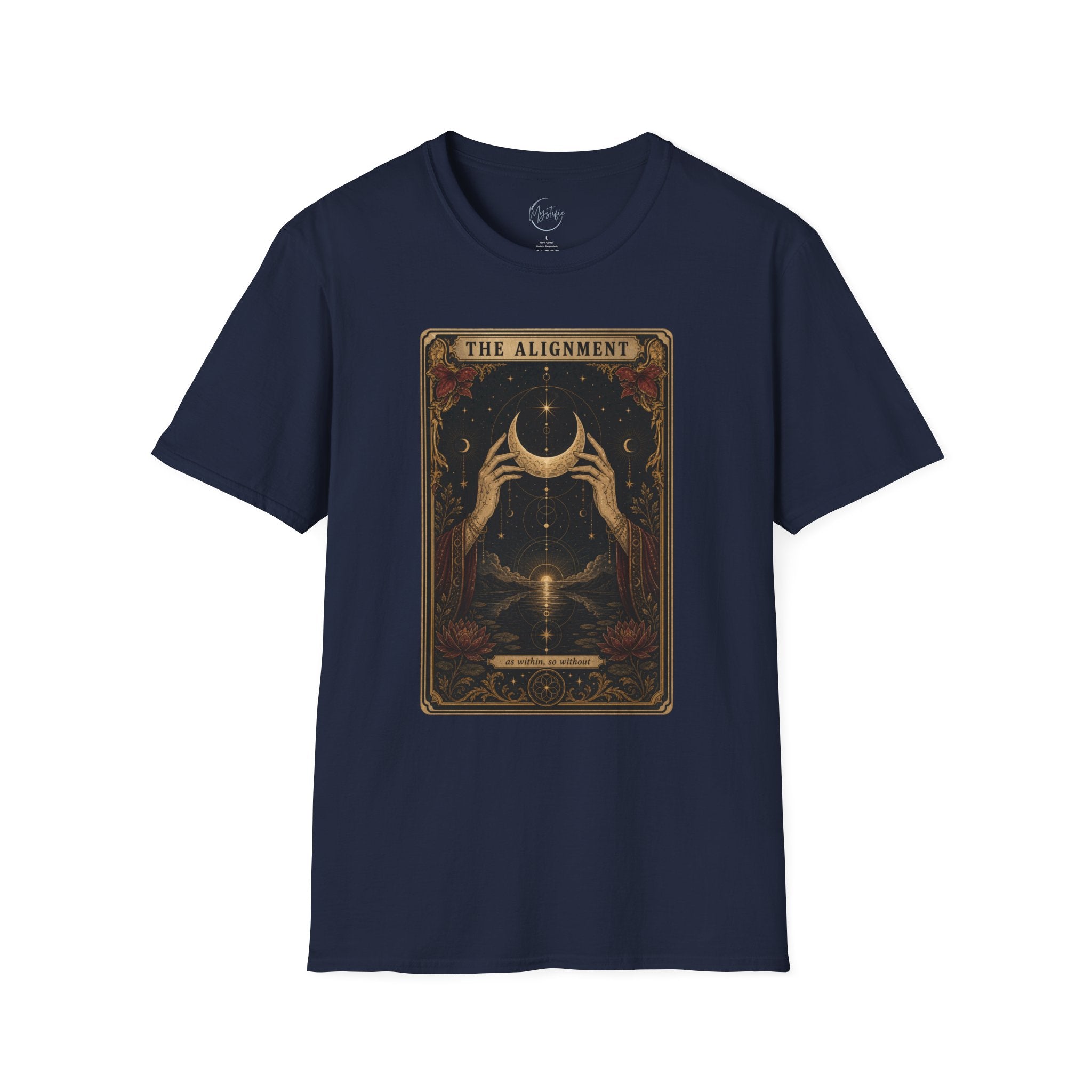 Tarot Moon Graphic Unisex T‑Shirt — "The Alignment" Mystical Crescent Design