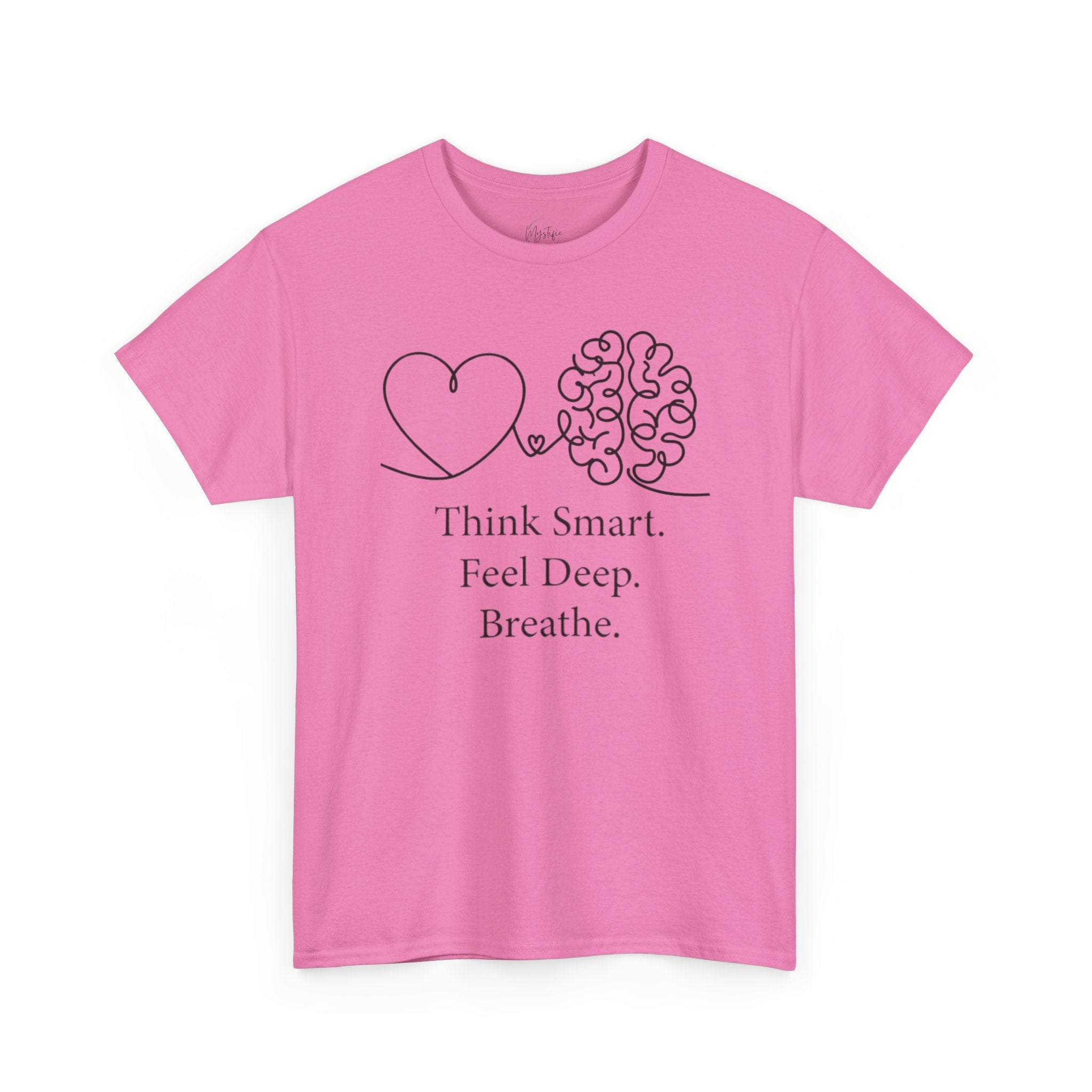 Think Smart Feel Deep Breathe Unisex Cotton T-Shirt