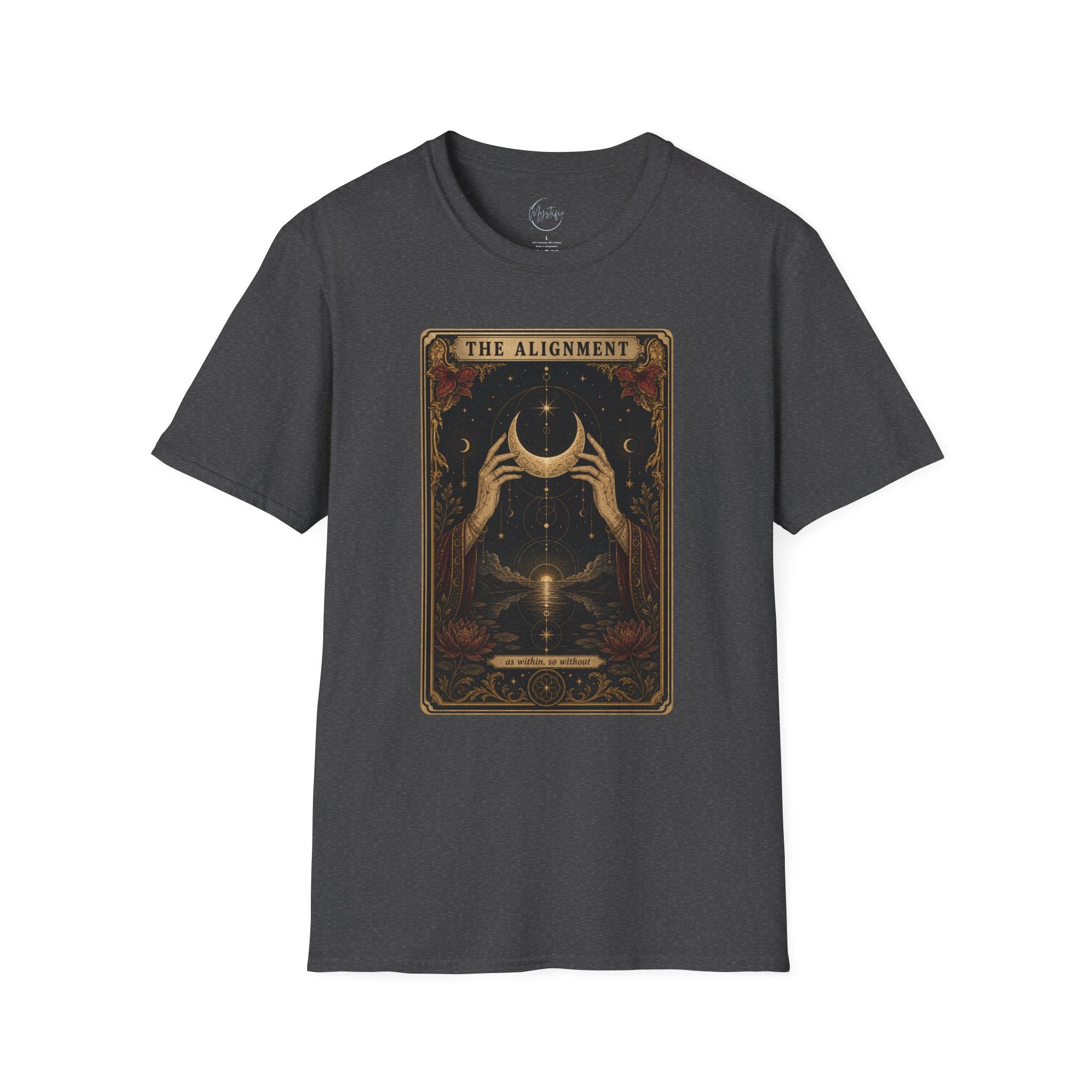 Tarot Moon Graphic Unisex T‑Shirt — "The Alignment" Mystical Crescent Design