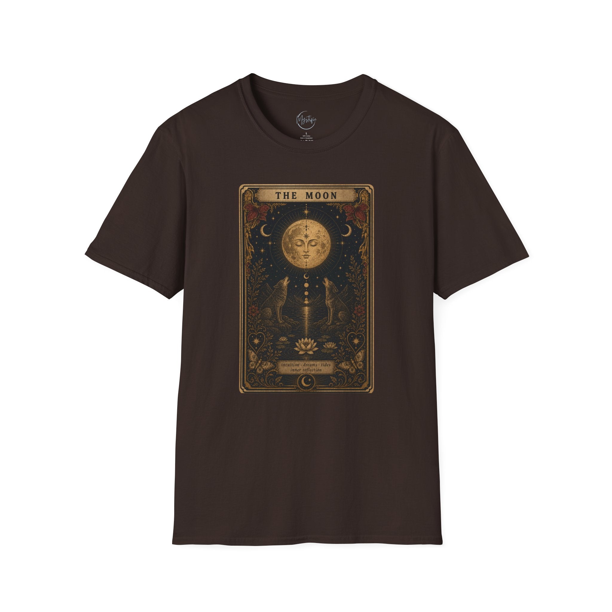 Moon Tarot Unisex T-Shirt — Vintage The Moon Card Graphic Tee