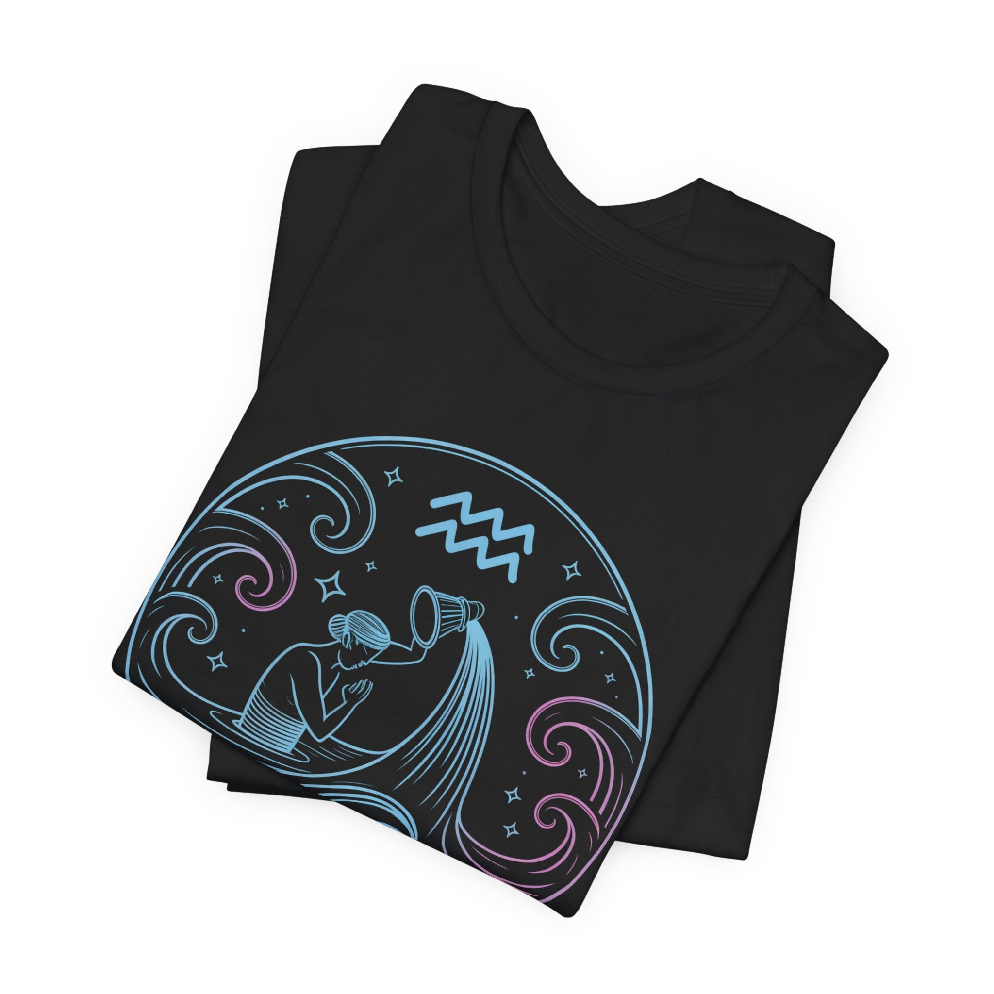 Astrology Zodiac Aquarius Spiritual Neon Unisex T-Shirt