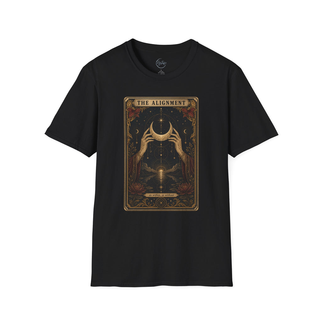 Tarot Moon Graphic Unisex T‑Shirt — "The Alignment" Mystical Crescent Design