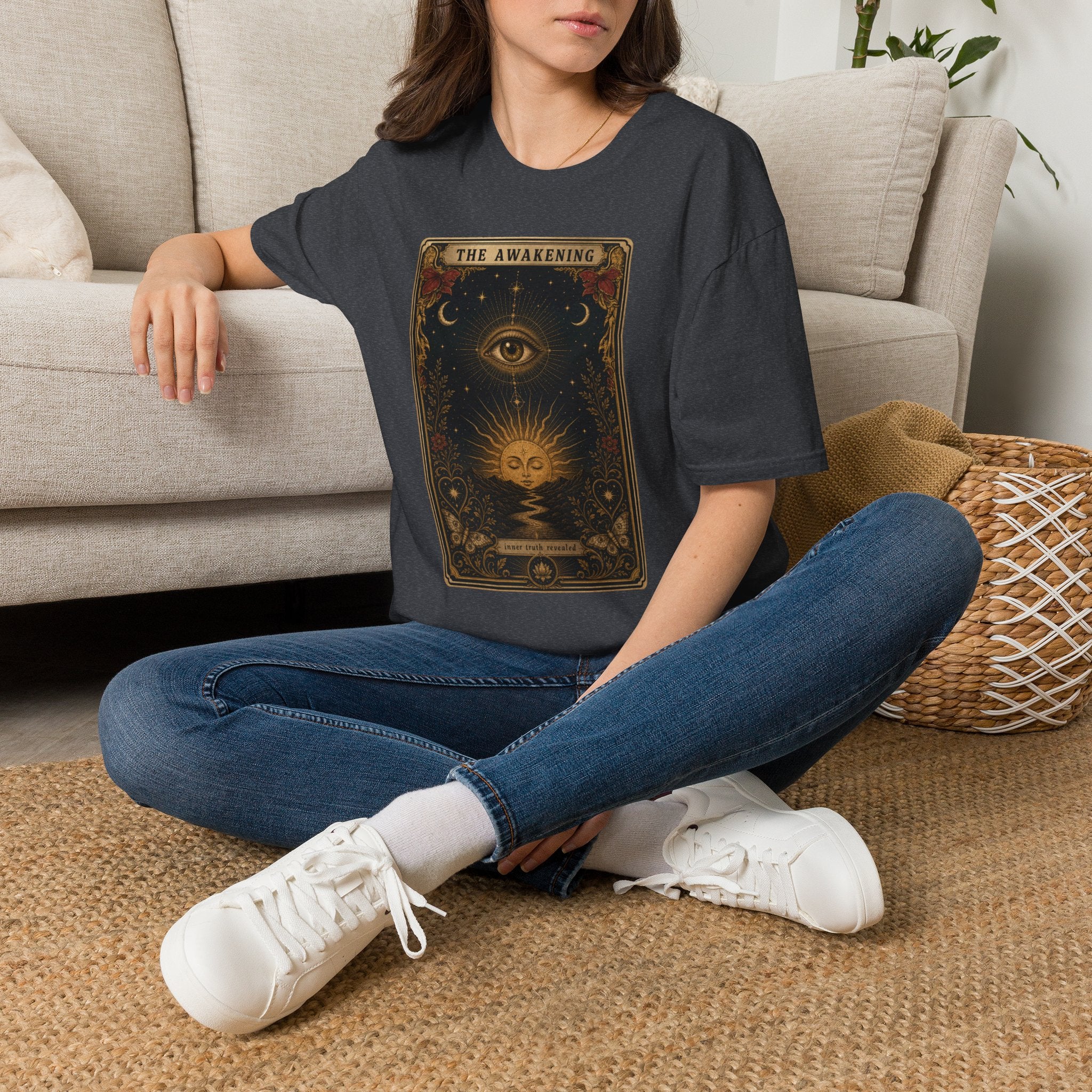 The Awakening Graphic Unisex T-Shirt — Mystic Eye Tarot Vintage Style