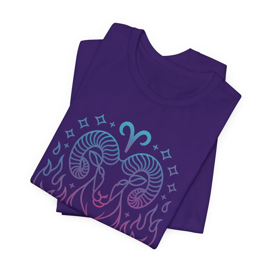 Astrology Zodiac Aries Neon Unisex T-Shirt