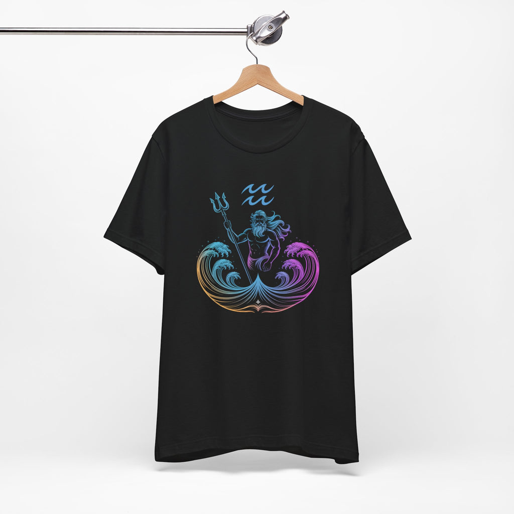 Astrology Zodiac Aquarius Poseidon Neon Unisex T-Shirt