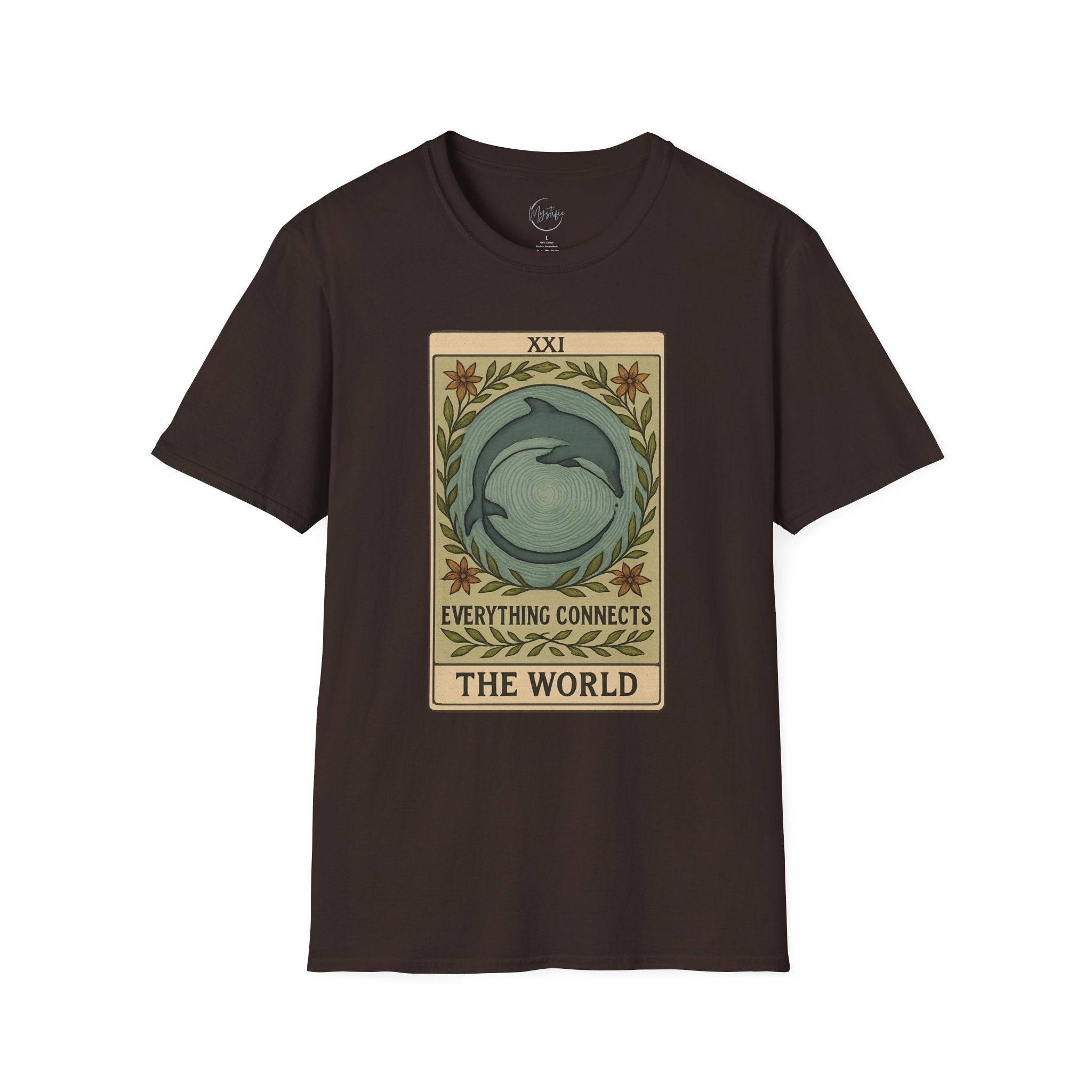 Tarot 'The World' Dolphin Unisex T-Shirt — Everything Connects Graphic Tee