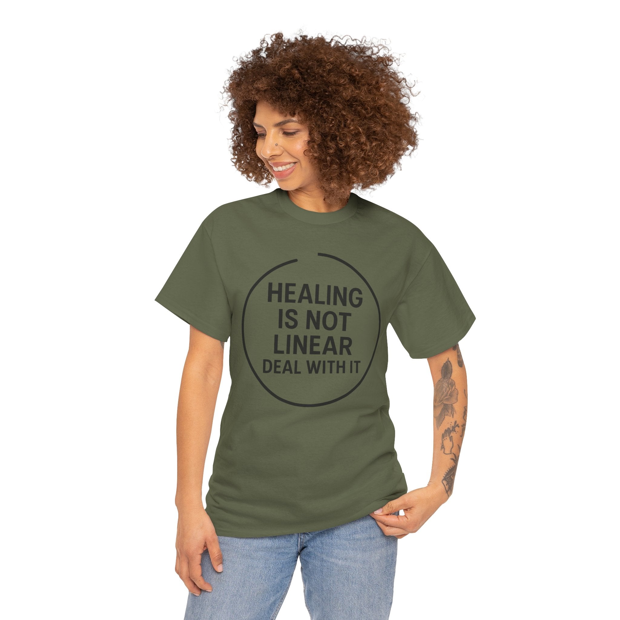 Healing Is Not Linear Deal With It Unisex Cotton T-Shirt