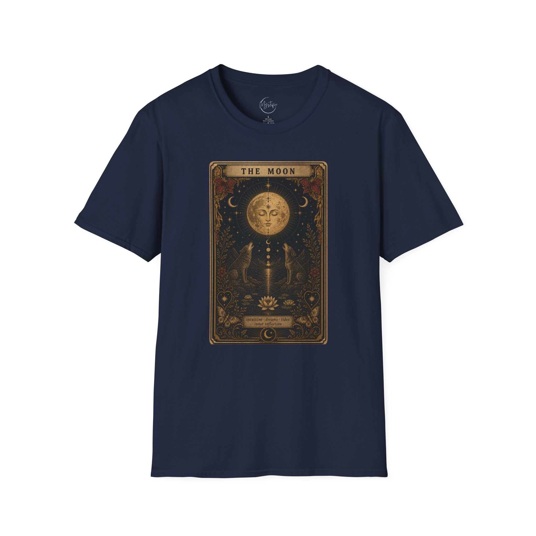 Moon Tarot Unisex T-Shirt — Vintage The Moon Card Graphic Tee