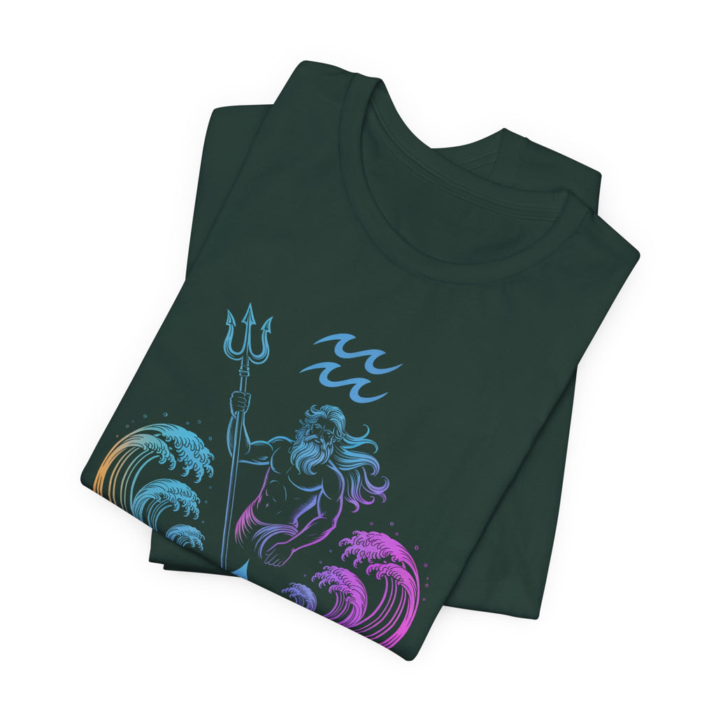 Astrology Zodiac Aquarius Poseidon Neon Unisex T-Shirt