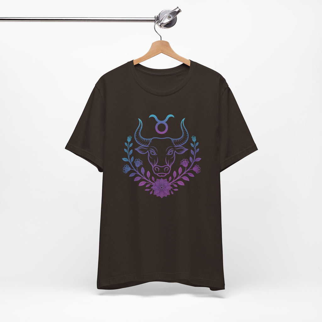 Astrology Zodiac Taurus Unisex Flower Mandala T-Shirt