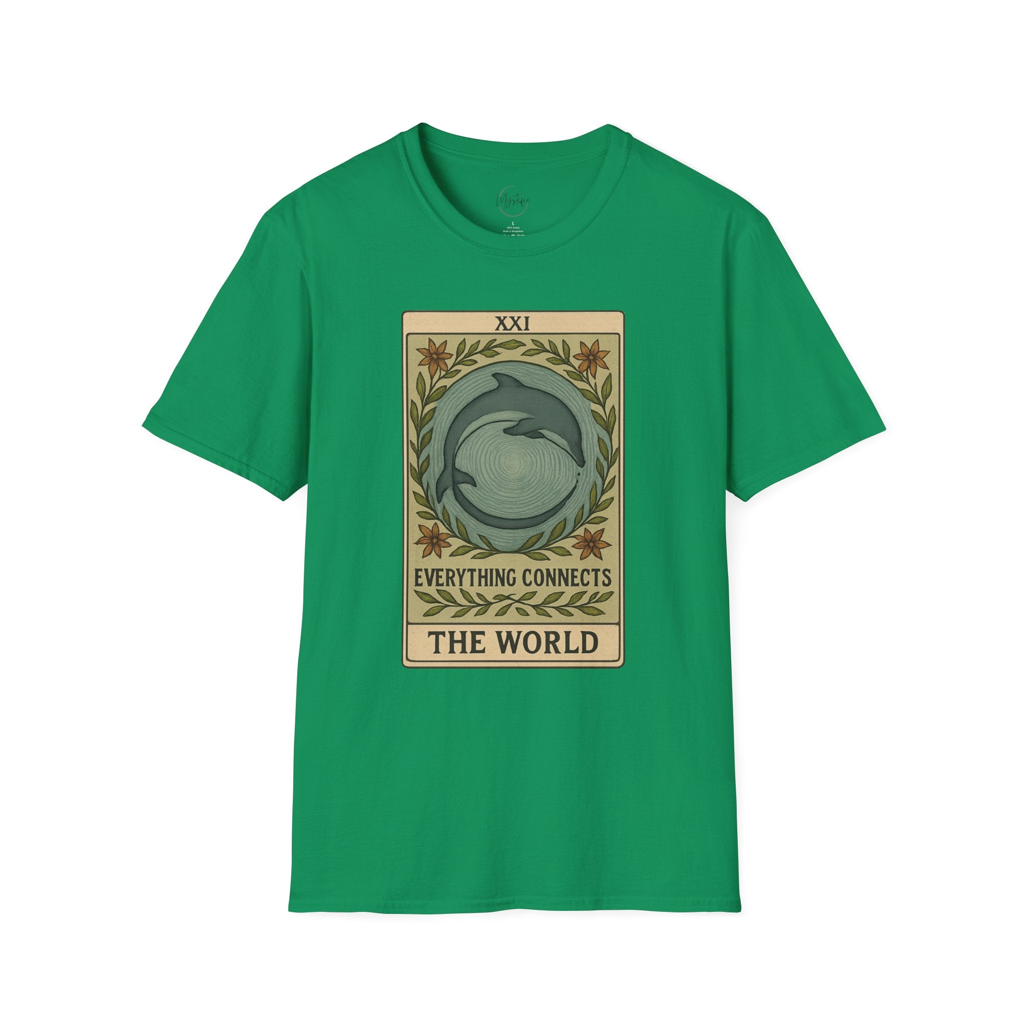 Tarot 'The World' Dolphin Unisex T-Shirt — Everything Connects Graphic Tee