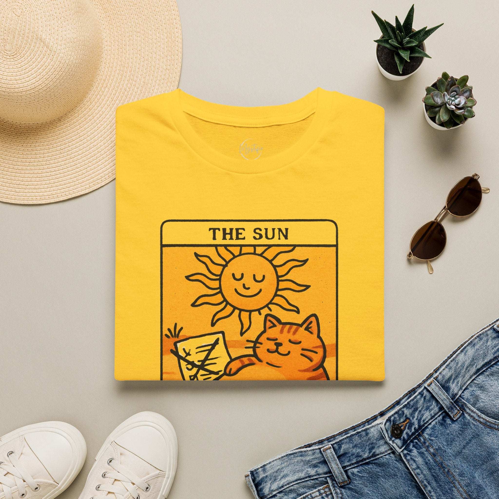 The Sun Tarot Cat Unisex T-Shirt — Joy Without Grind Graphic Tee